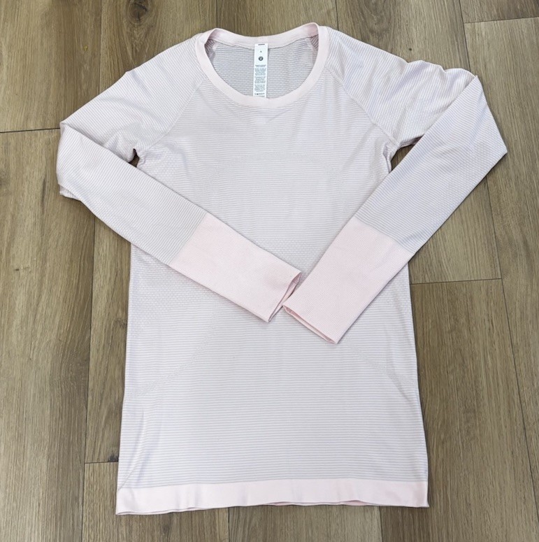 LULULEMON Swiftly Tech Long Sleeve 2.0 Race Top Pink Pearl Size 6 Seamless NEW