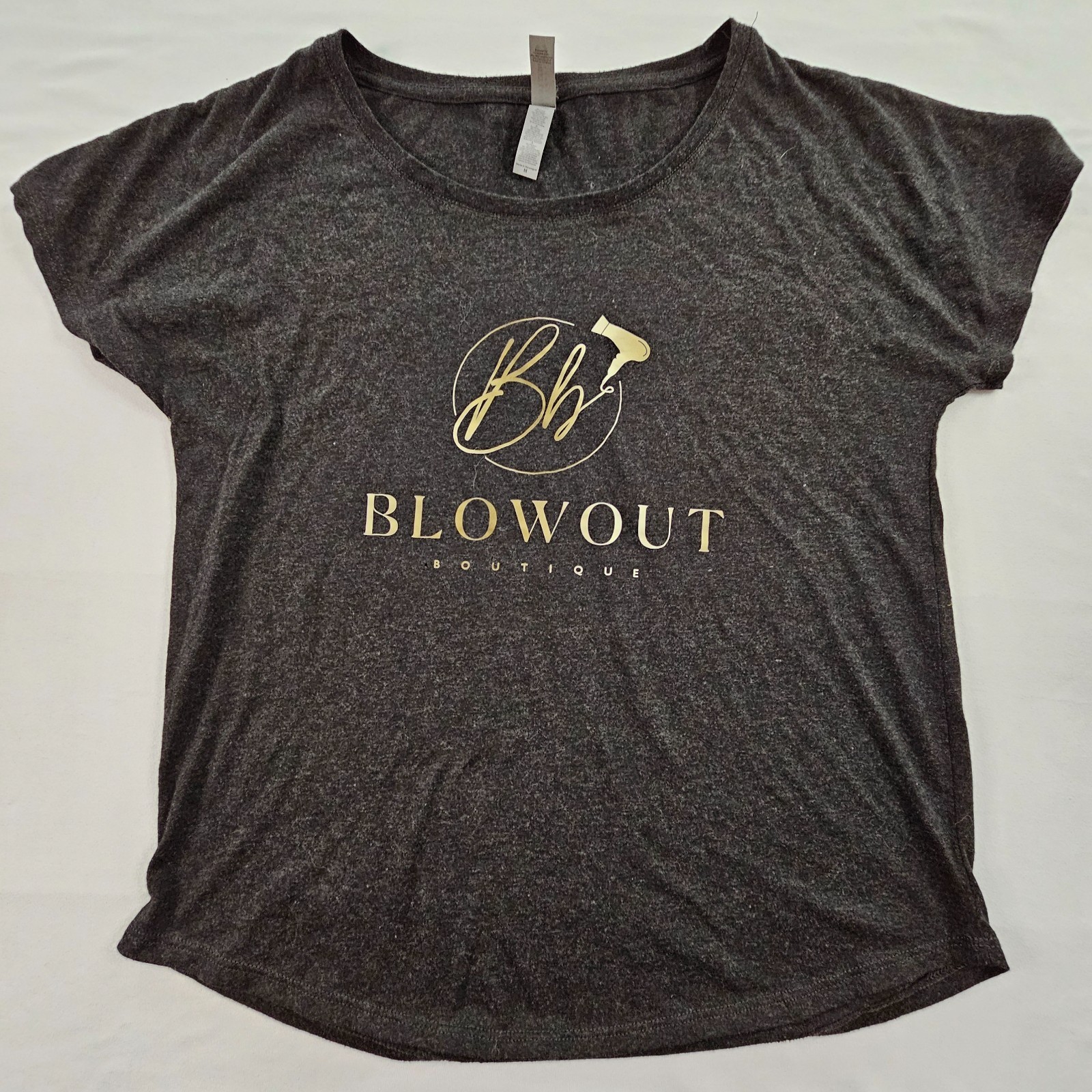 Blowout Boutique Gray Short Sleeve Tri-Blend T-Shirt Women’s M