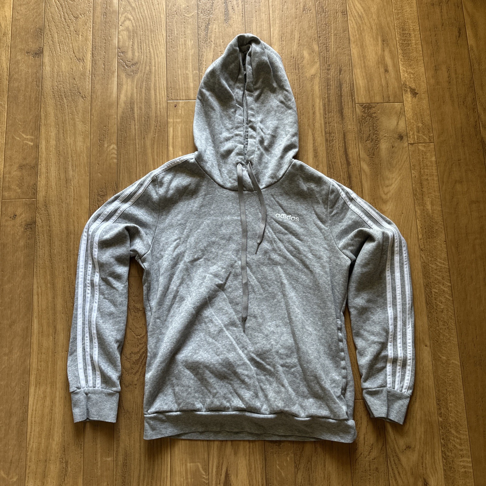 Adidas Women’s Essentials French Terry 3-Stripes Hoodie W Pockets Sz M