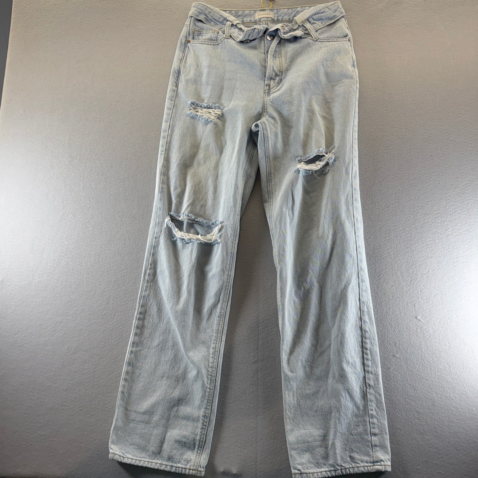 Y2K 2000s PacSun 90’s Boyfriend Jeans Light Wash Distressed High Rise Size 27