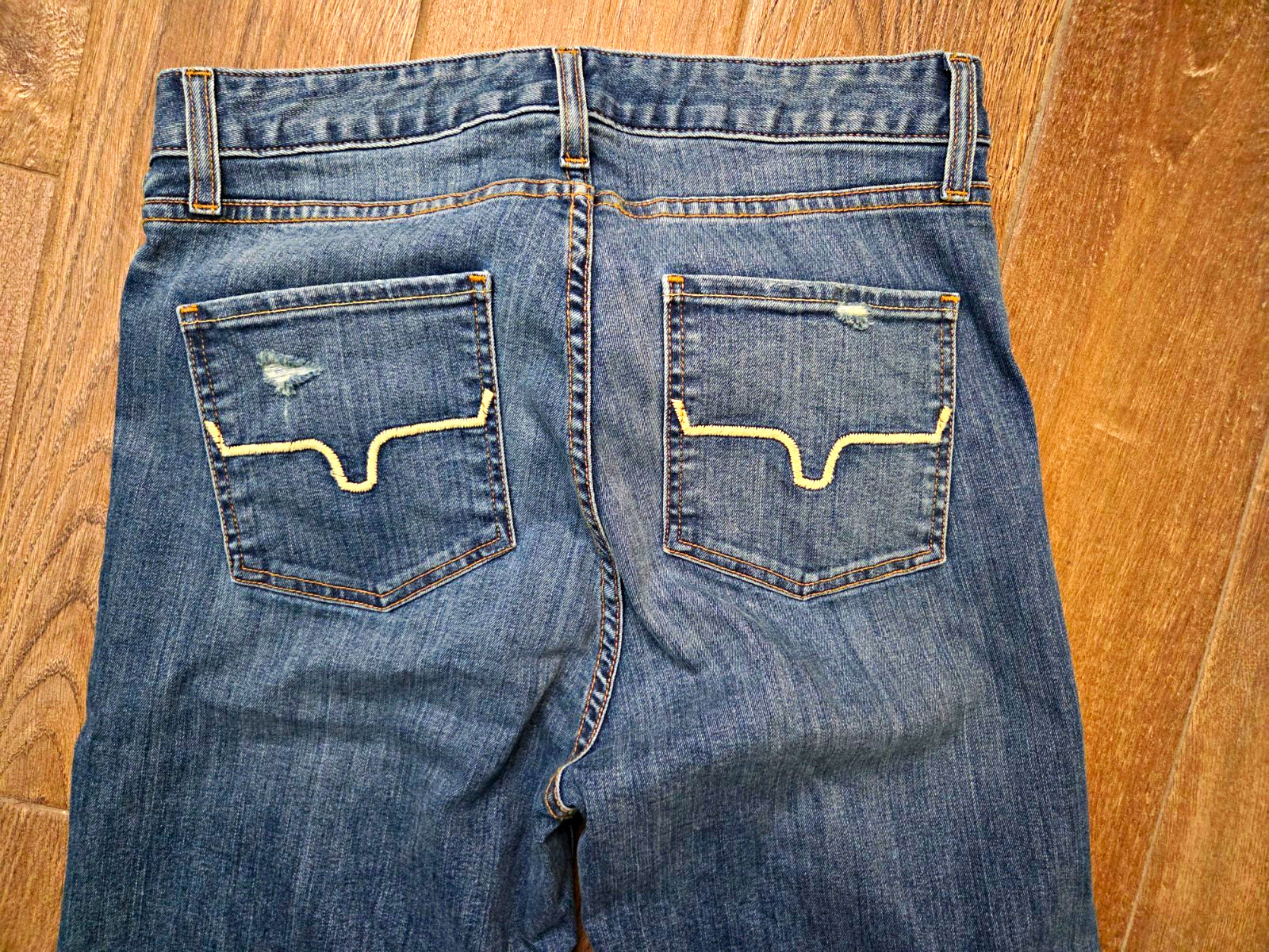 Kimes Ranch Olivia Jeans Flared 82% cotton Stitching Logo Details Shown Photos