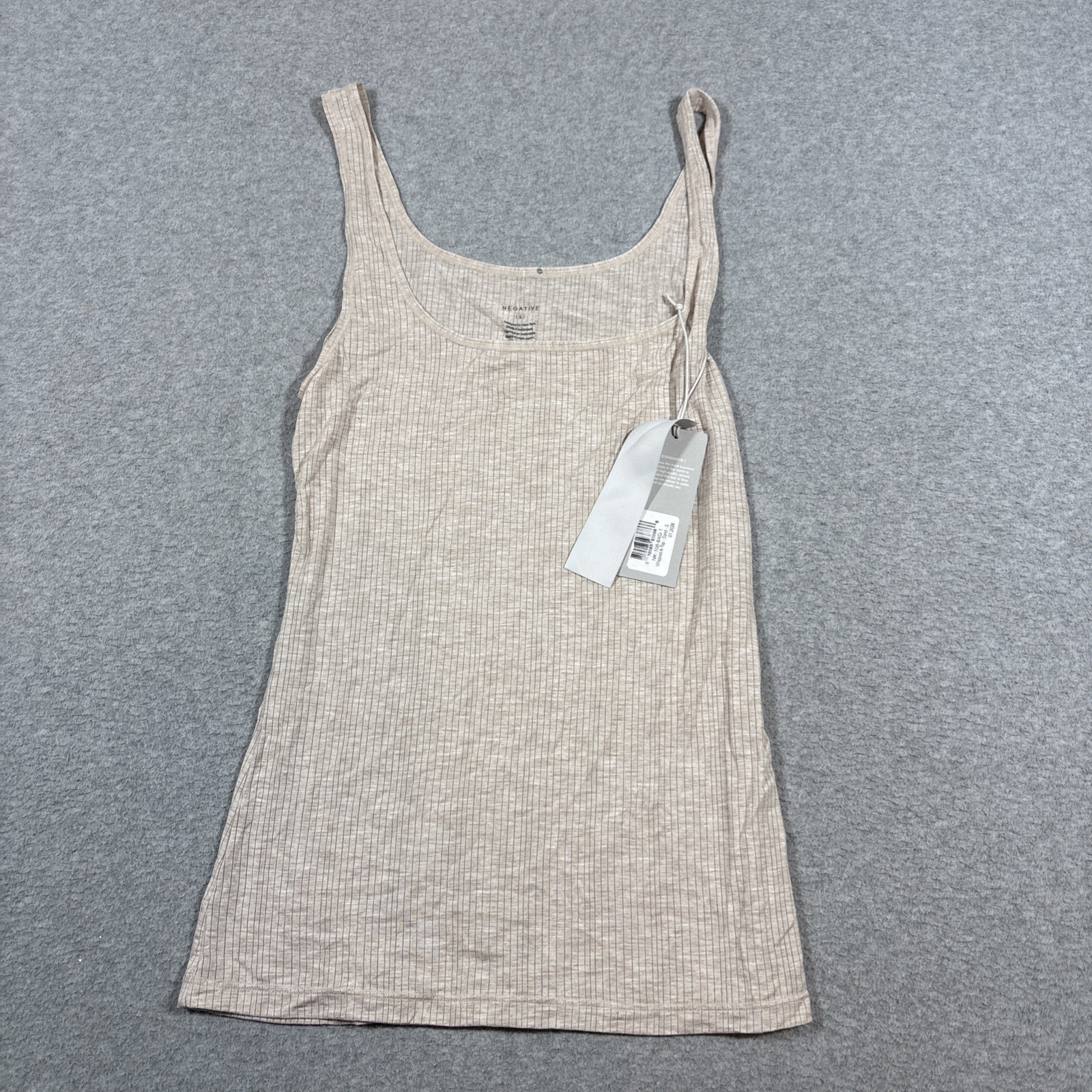 NWT Negative Underwear Sz S Sand Whipped A-Top Tank Ribbed Soft Lounge