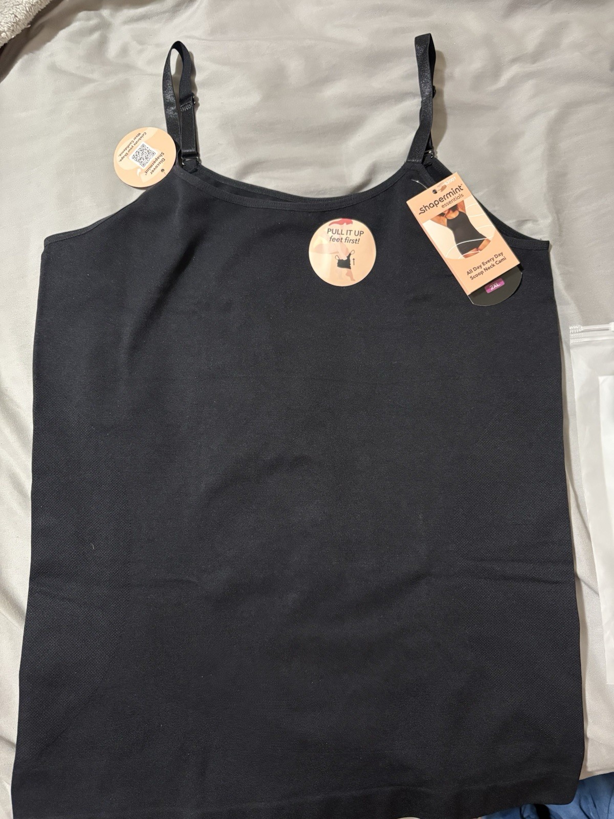 Shapermint Essentials Black Shaping Camisole Adjustable Straps Moderate 2XL