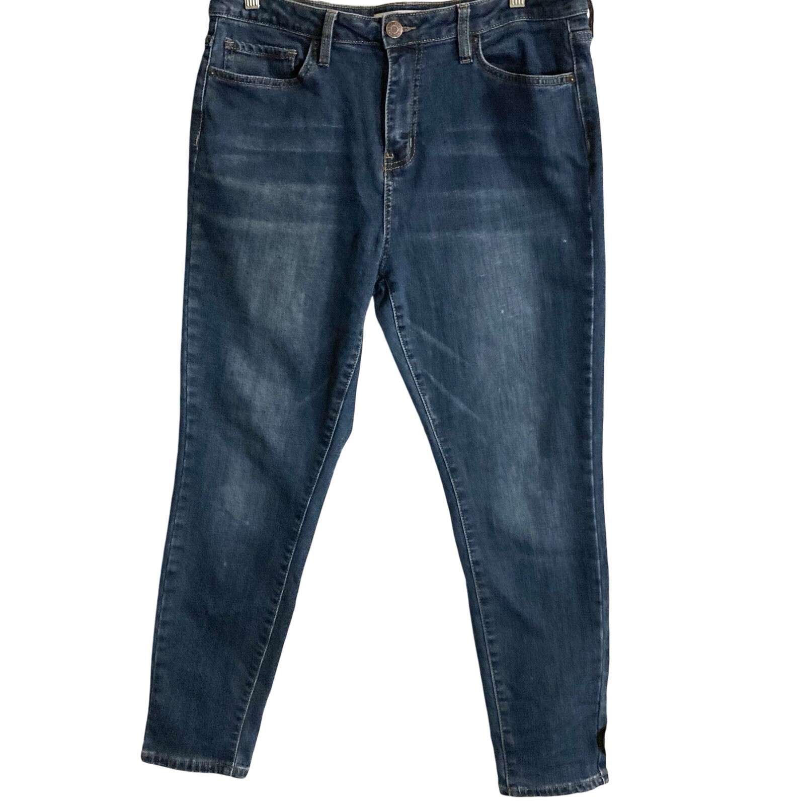 YMI Jeans Sz 15 (36×27.5) Juniors Blue Built-in Warm Mid Rise Skinny Stretchy