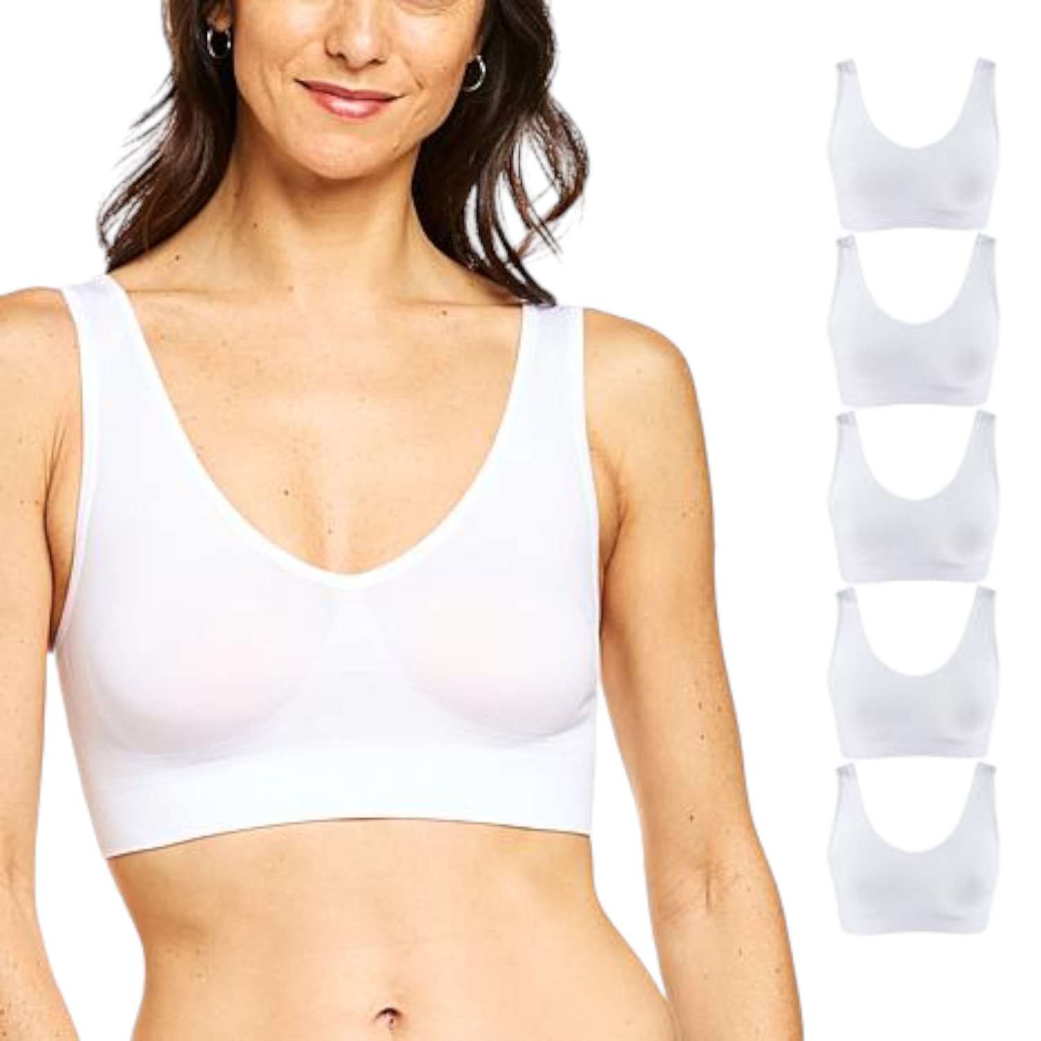 Rhonda Shear 5-pack Set Original Ahh Bra White