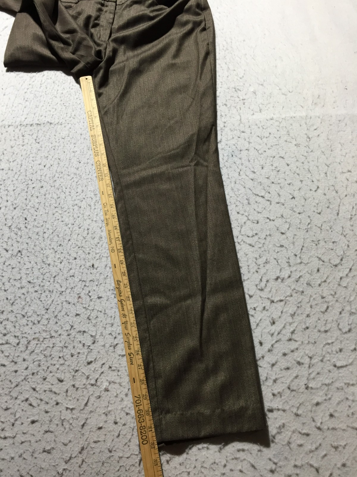 Worthington Modern Fit Dress Pants Womens 14 Bootcut Brown Herringbone Pockets