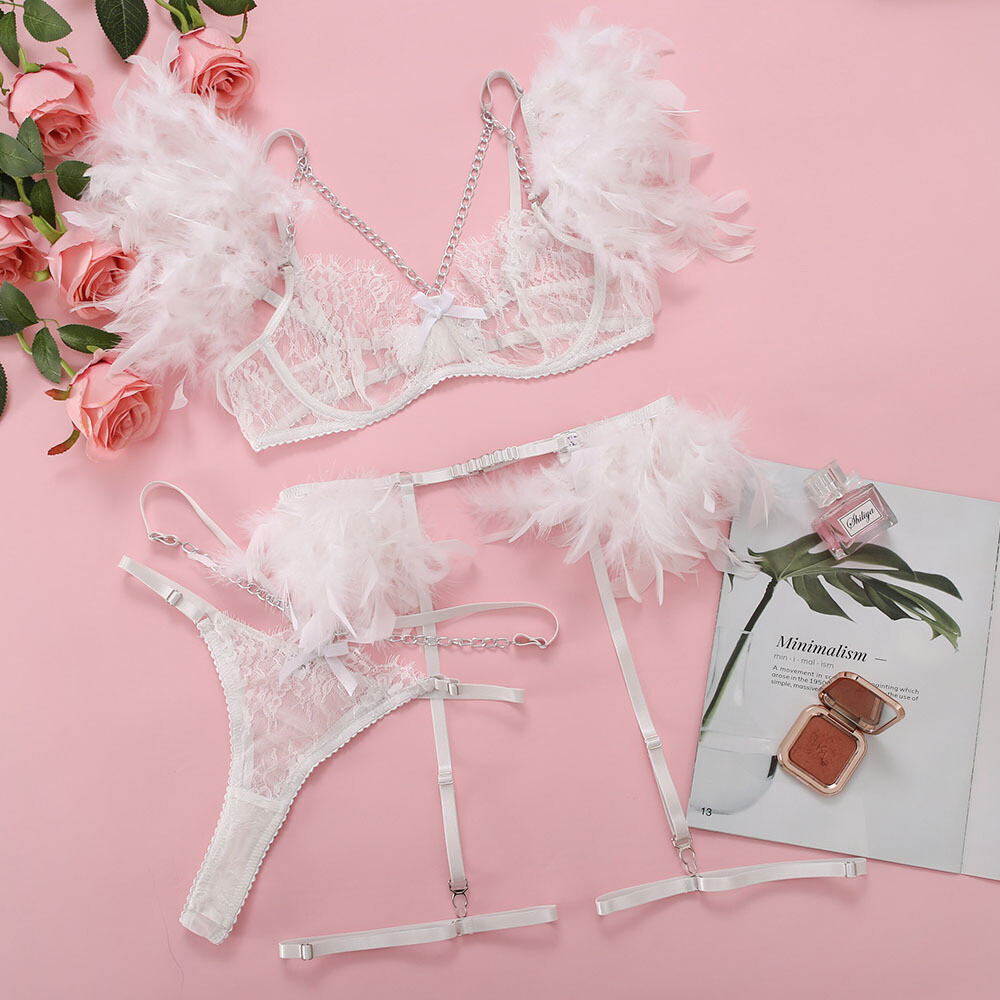 Sexy Womens Lingerie Babydoll Bra Garter Thong Set Sleepwear Underwear Nightwear