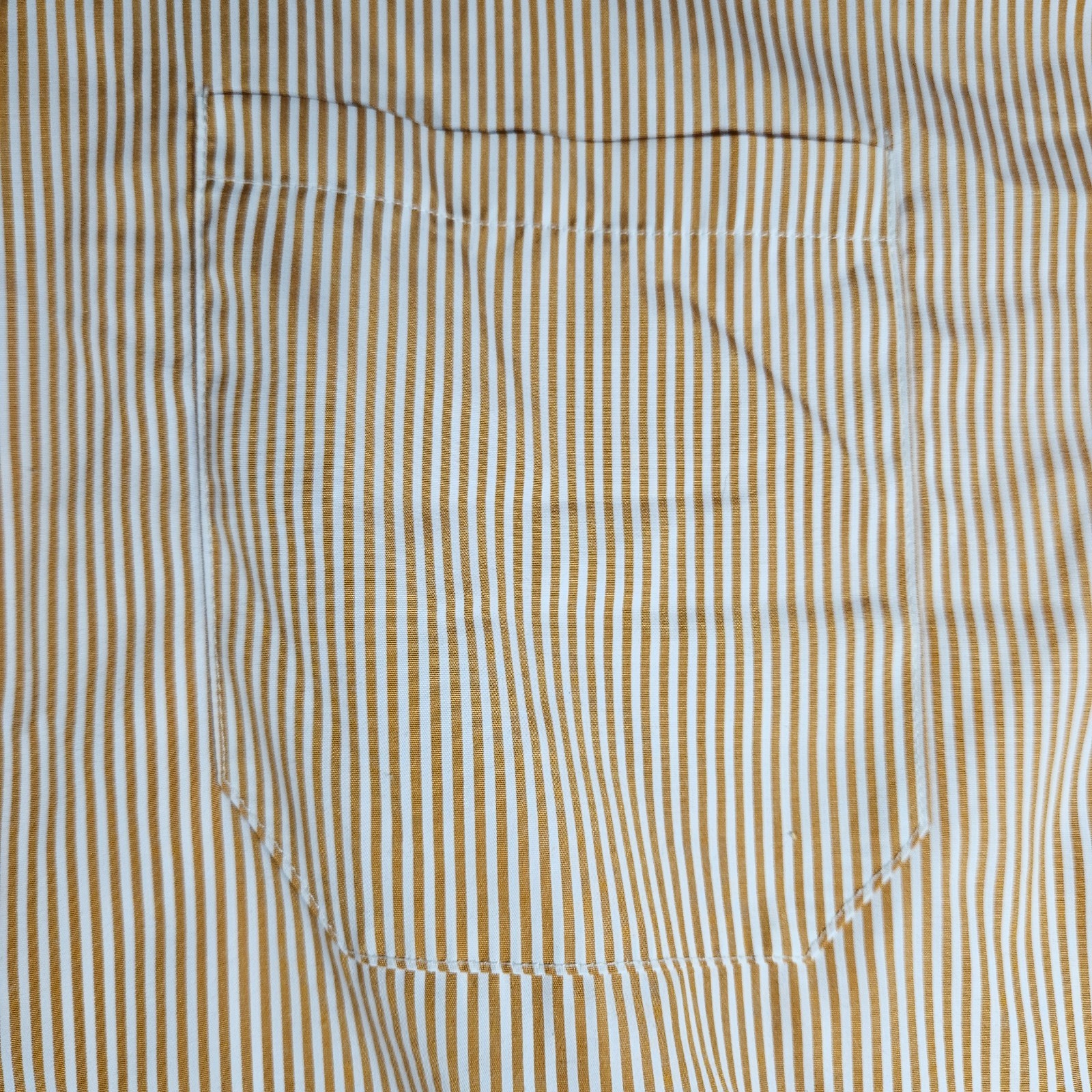 Zenana Plus Size 3X Striped Button Down Shirt Tan White Long Sleeve Pocket