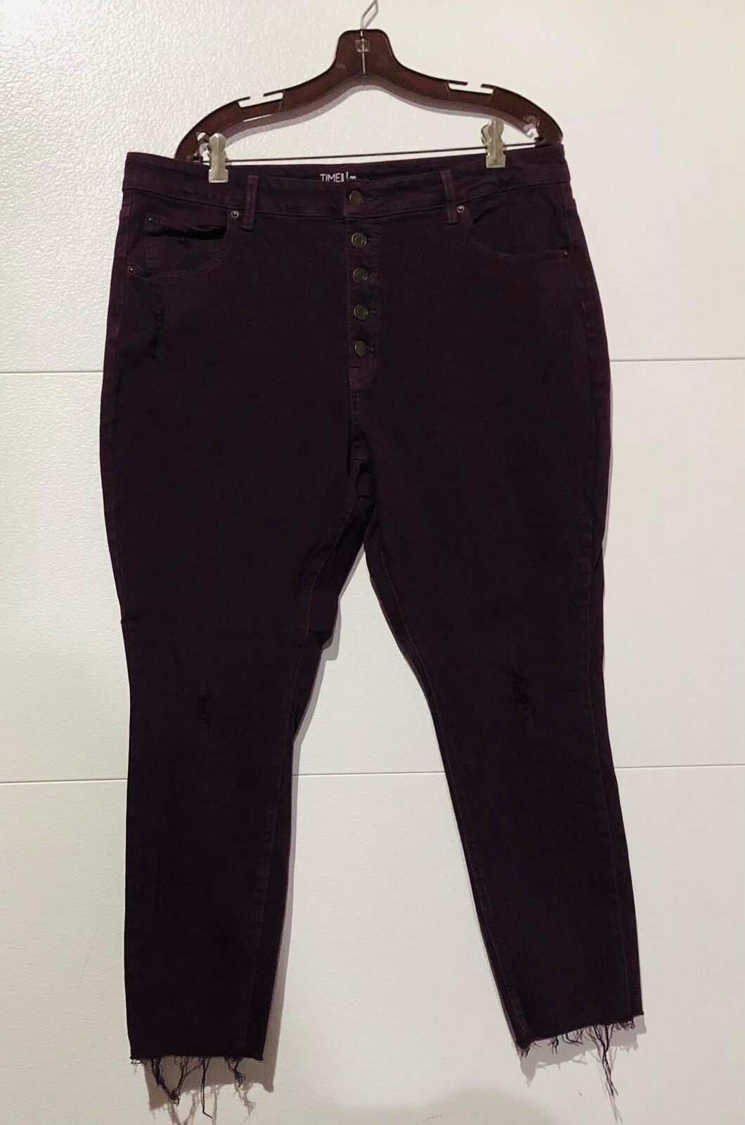 Time & Tru Size 20 High Rise Skinny Distressed Button-fly Jeans Good Condition