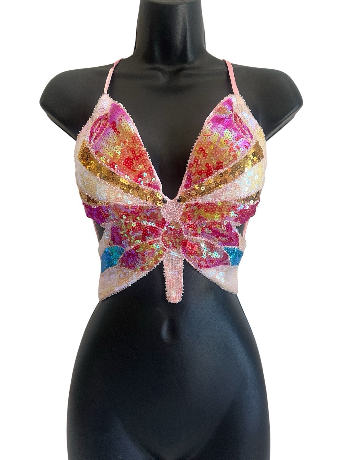 vtg y2k 90’s Rue21 sequin butterfly top mermaid fairycore one sz