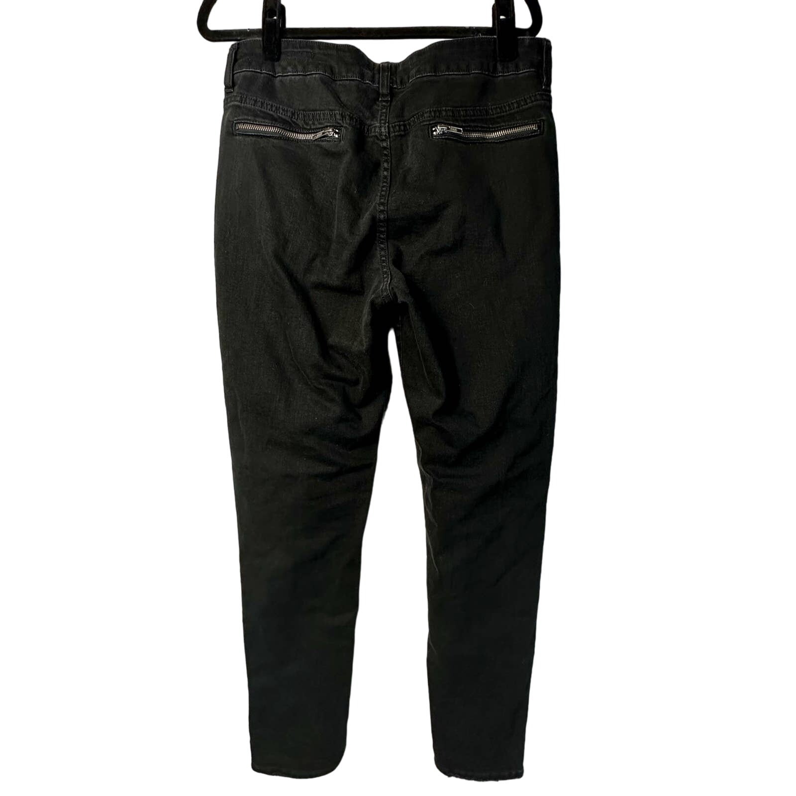 PRPS Jeans Camaro Skinny Mid Rise Zip Fly Zipper Denim Pants Black Silver 31