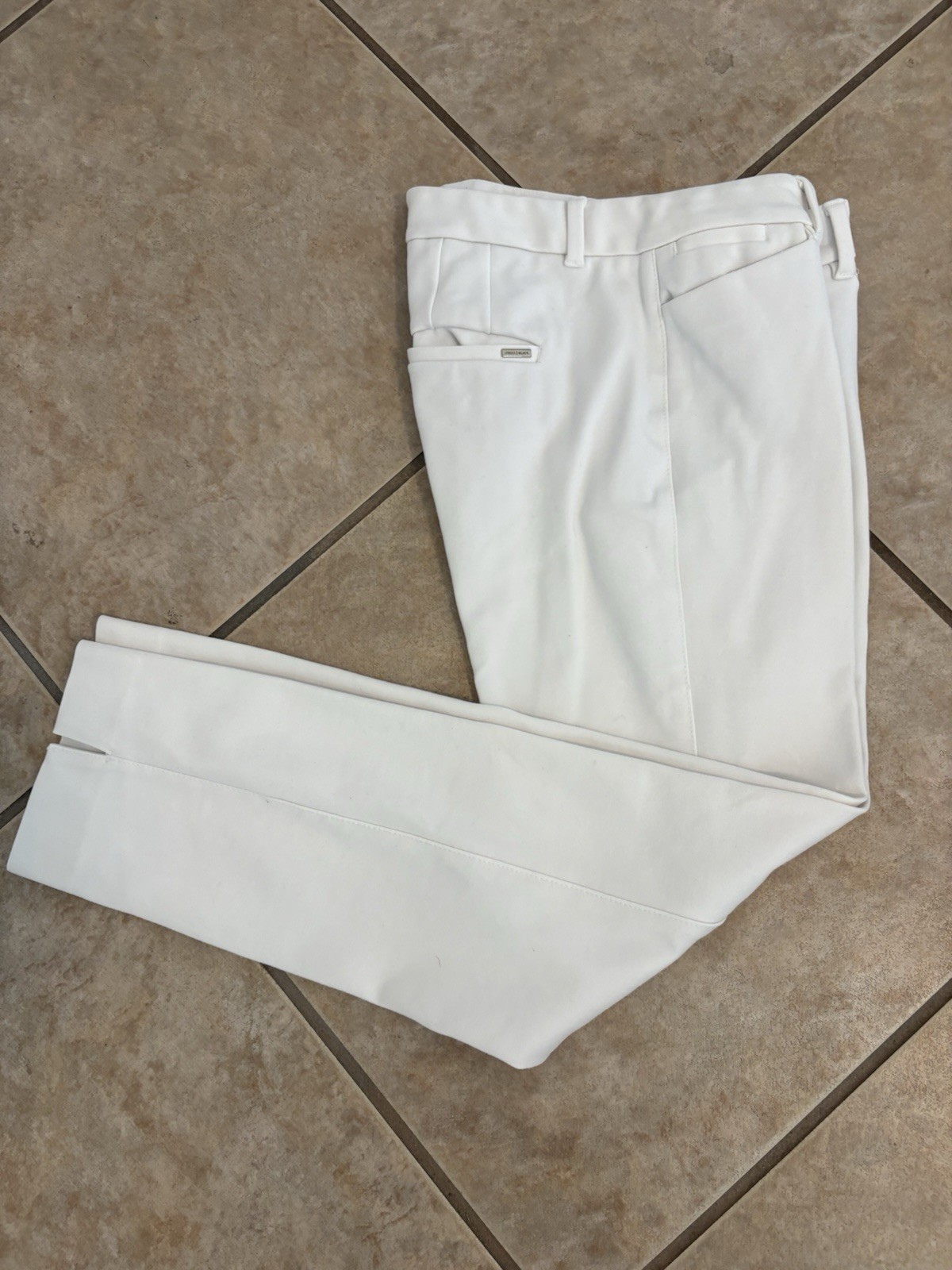 White House Black Market The Slim Ankle Size 0 Cream Off White Stretch