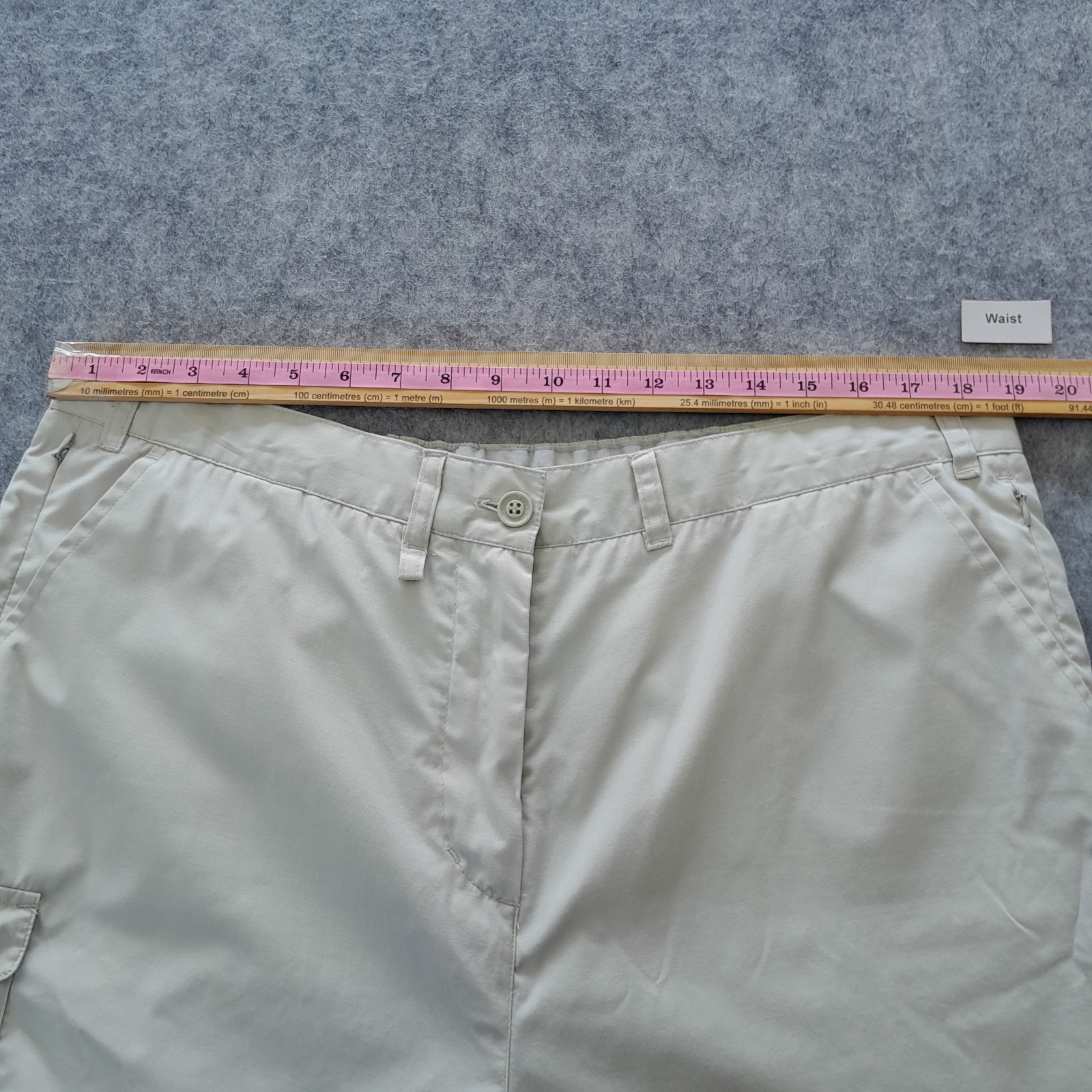 Craghoppers Convertible Trousers Womans UK18 Reg Ivory Kiwi Zip Off Walking Shor