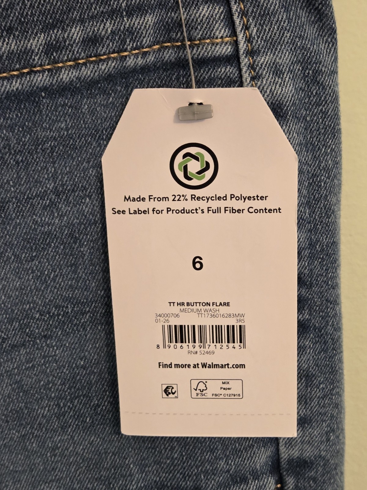 Time and Tru Women’s SIZE 6 Button Fly Regular Fit Flare Jeans Blue #10726