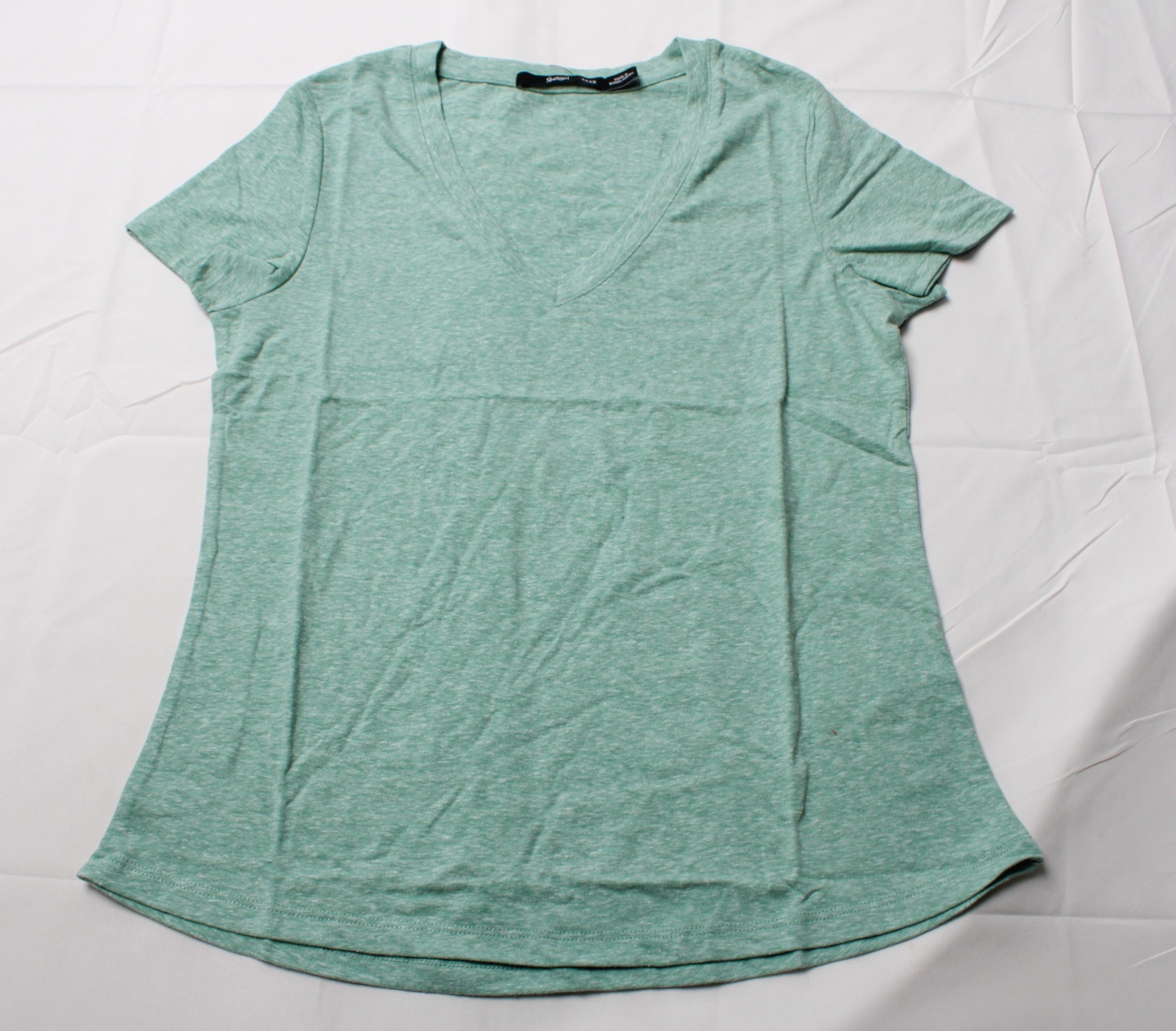 Sportsgirl Women’s Australian V-Neck Cotton Basic T-Shirt EJ2 Green Size 3XS NWT