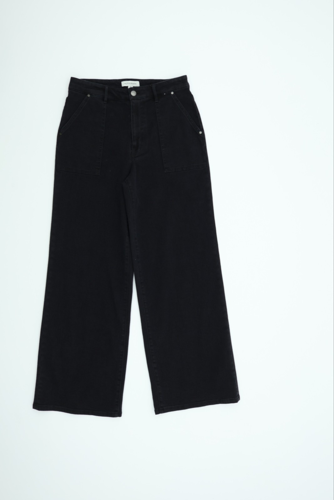 Autograph Women’s 10 Black Zip Button Front Patch Pocket Trousers New