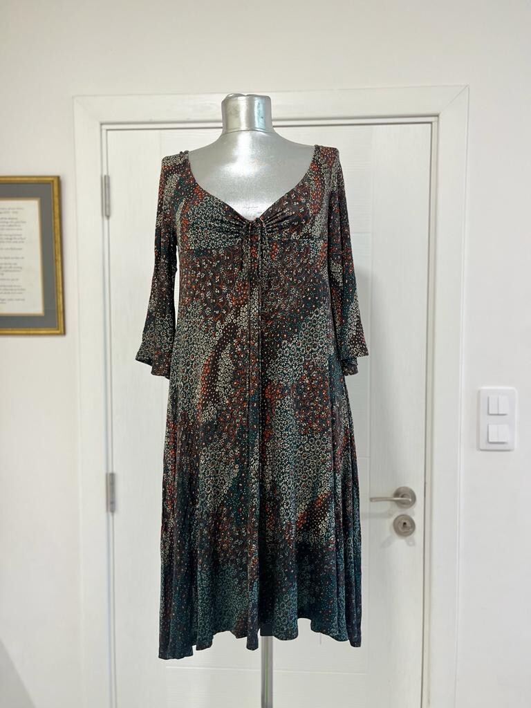 Y2k Miss Sixty Diamond Collection Dress Floral Size Small 3/4 Sleeves Rare