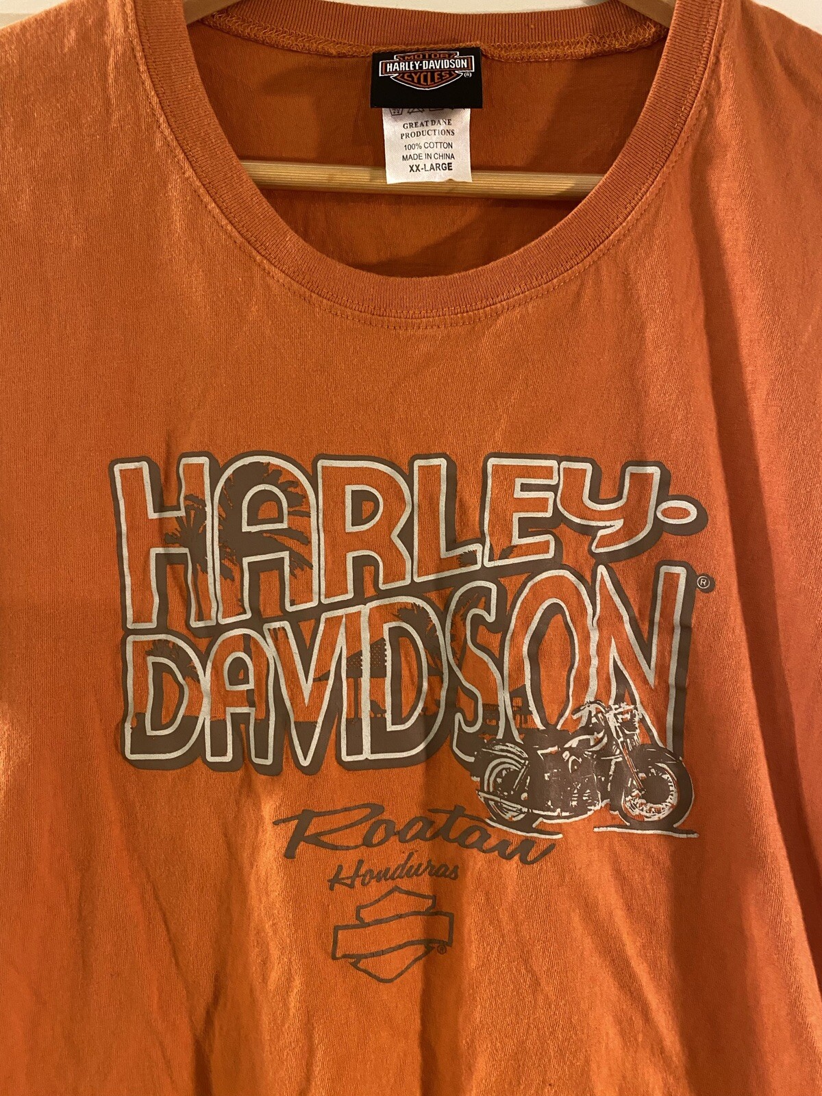 Women’s Harley Davidson Motorcycle Roatan Honduras Sz Large Shirt T Shirt