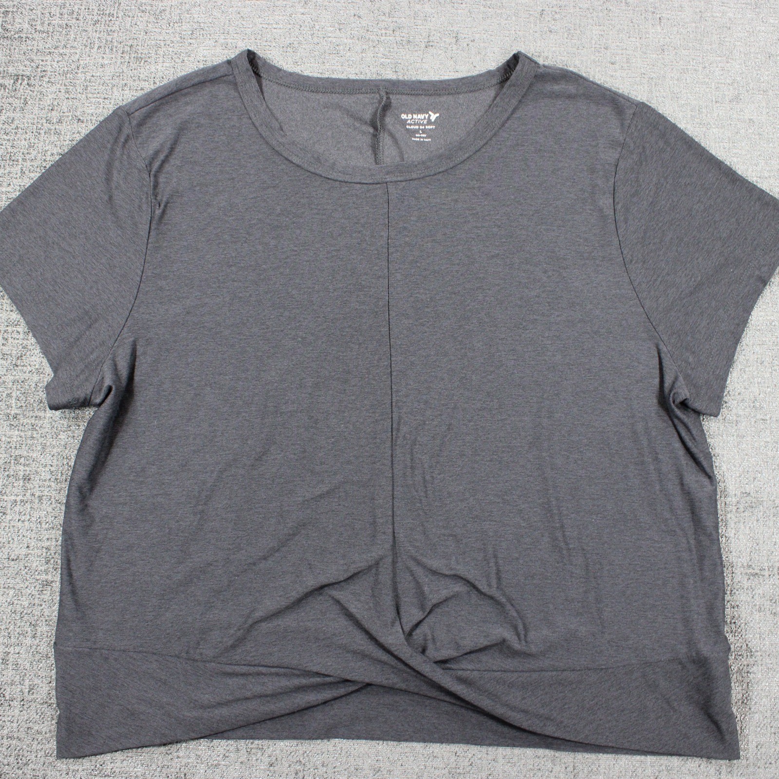 Old Navy Active Cloud 94 Soft Twist Front T-Shirt Gray Large Go-Dry Athleisure