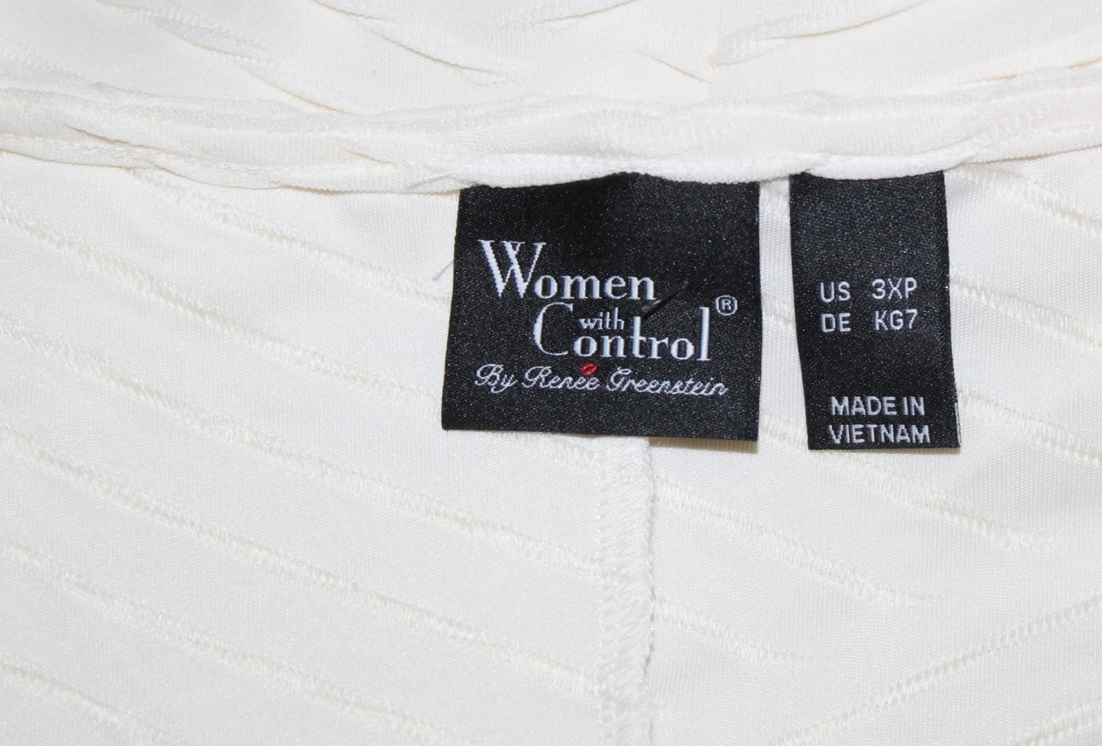 New Woman in Control Sz 3XP 3X P Ivory Crinkled Textured Blouse Shirt Top