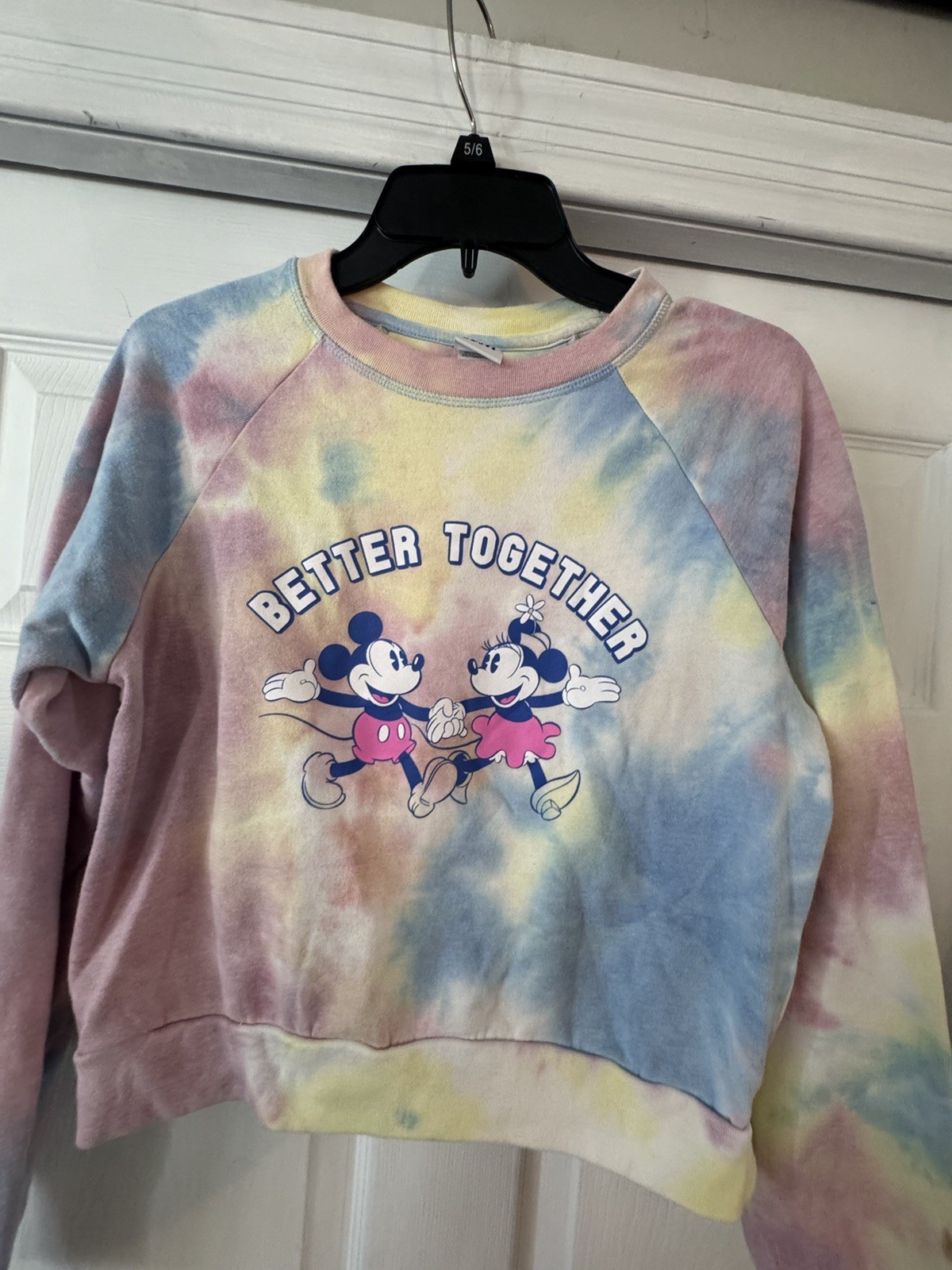 Mickey Mouse Better Together Tie-Dye Graphic Crewneck Fleece Sweatshirt S
