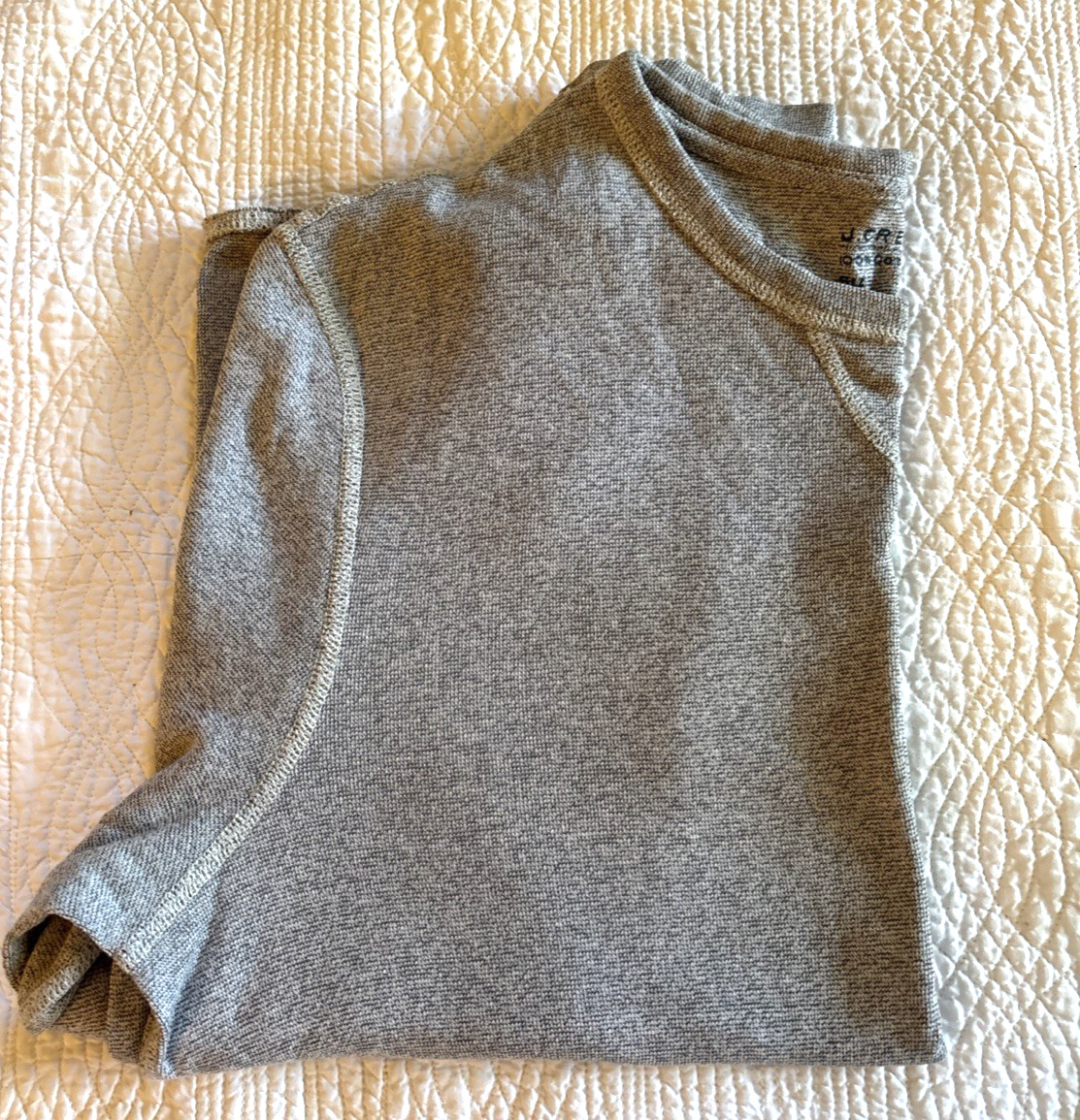 J Crew Gray 100% Cotton knit Women’s L Long sleeve crewneck top