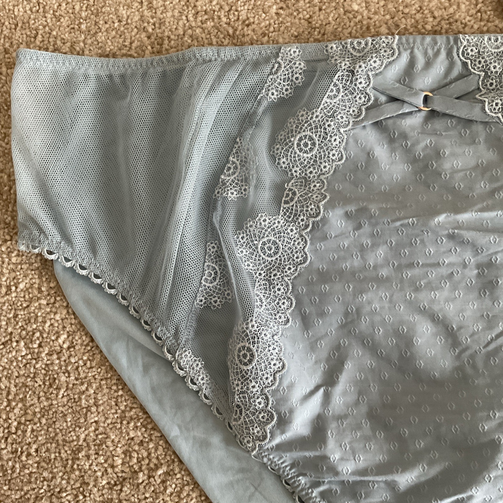 RRP £14 M&S Size 16 Rosie High Waisted High Leg Knickers Light Steel Blue Waist