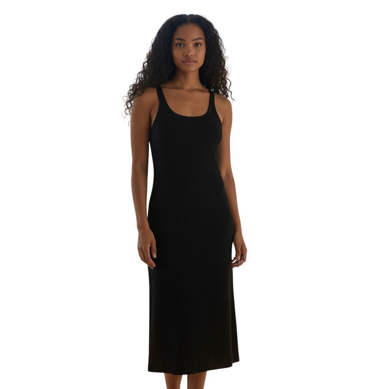 Old Navy -NWOT – Black Ribbed Tank Dress Spaghetti Strap Mini Size S