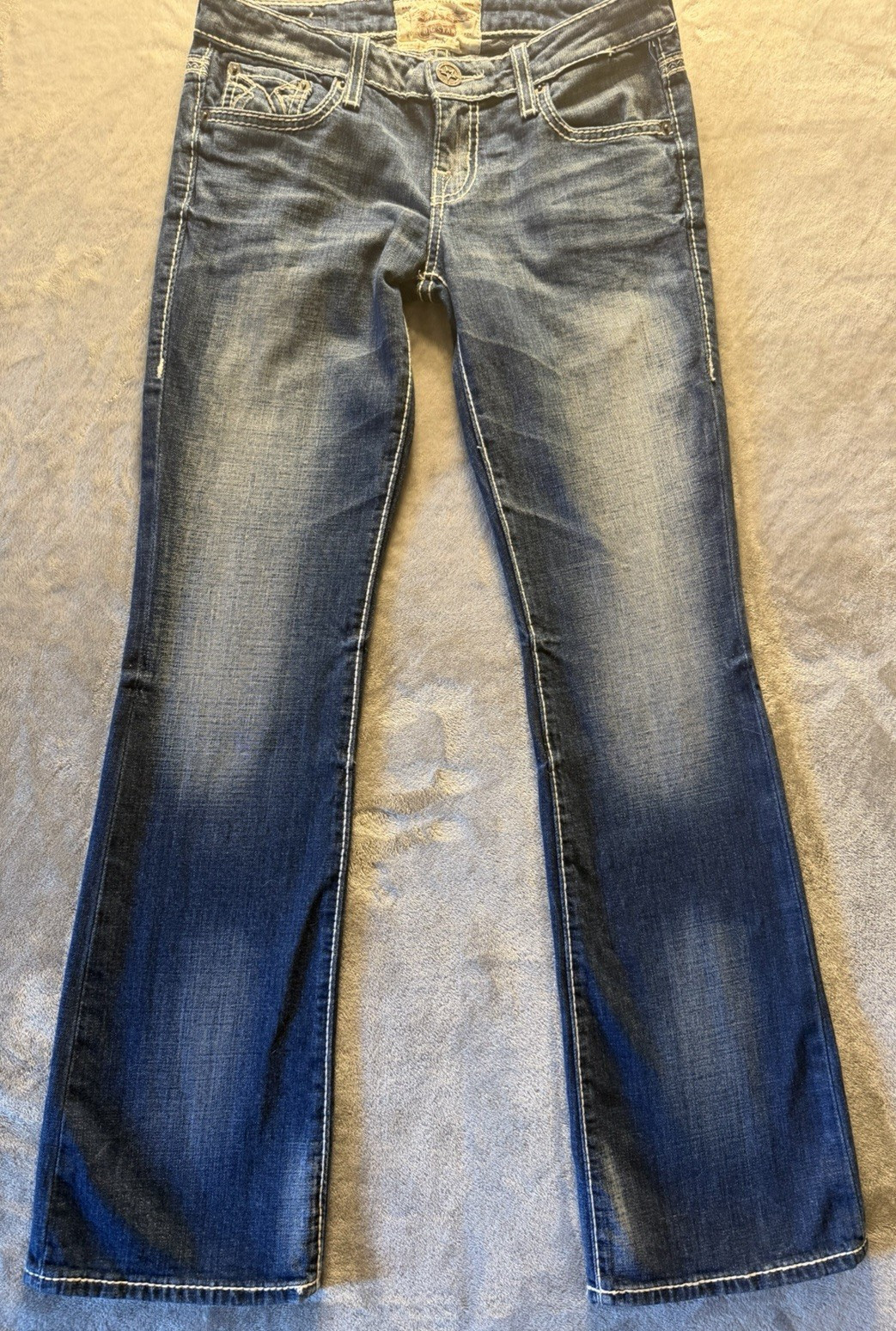 VTG Big Star by Buckle Jeans Womens 29×32 Liv Distressed Faded Low Rise Western