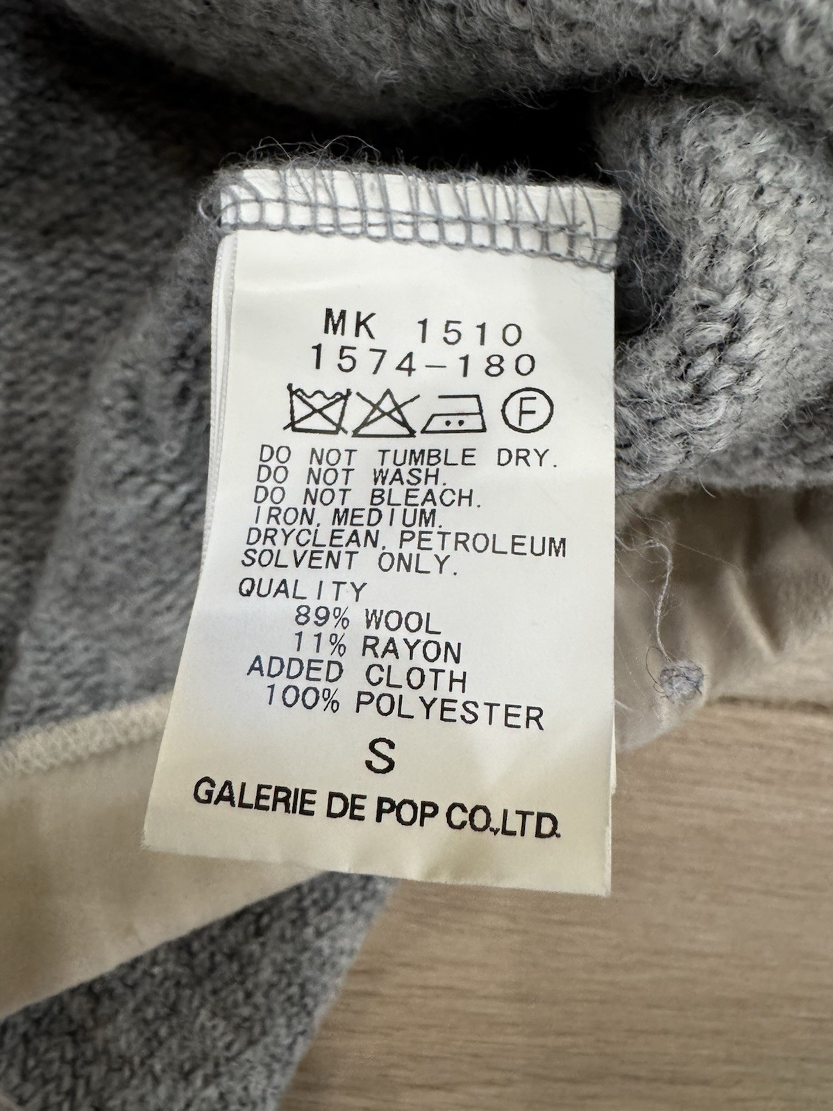 Pas De Calais Women’s Sweater SMALL Gray Wool Pullover Designer Minimalist Japan