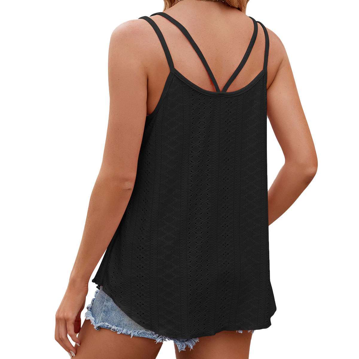Sleeveless Flowy Tank Top Soft Fabric Tunic Women Scoop Neck Loose Blouse