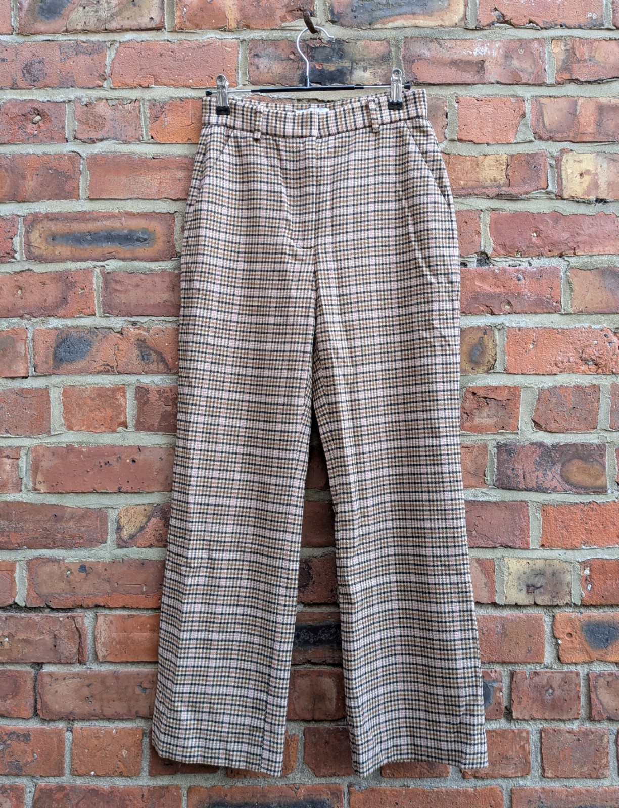 & Other Stories High Waist Straight Leg Wool Blend Trousers Size UK 8 EU 36