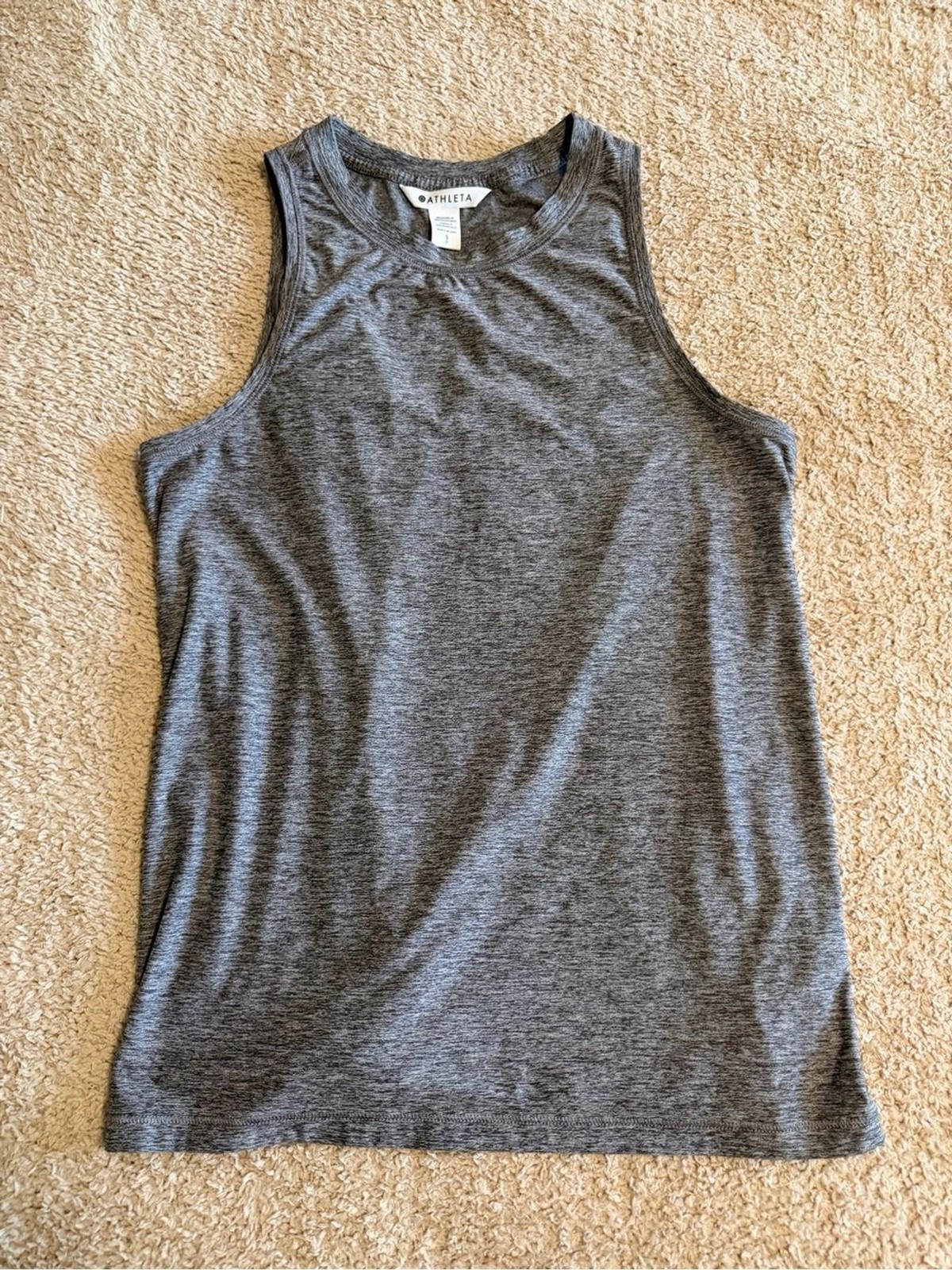 Athleta Heathered Gray High Neck Breezy Tank Top Size S