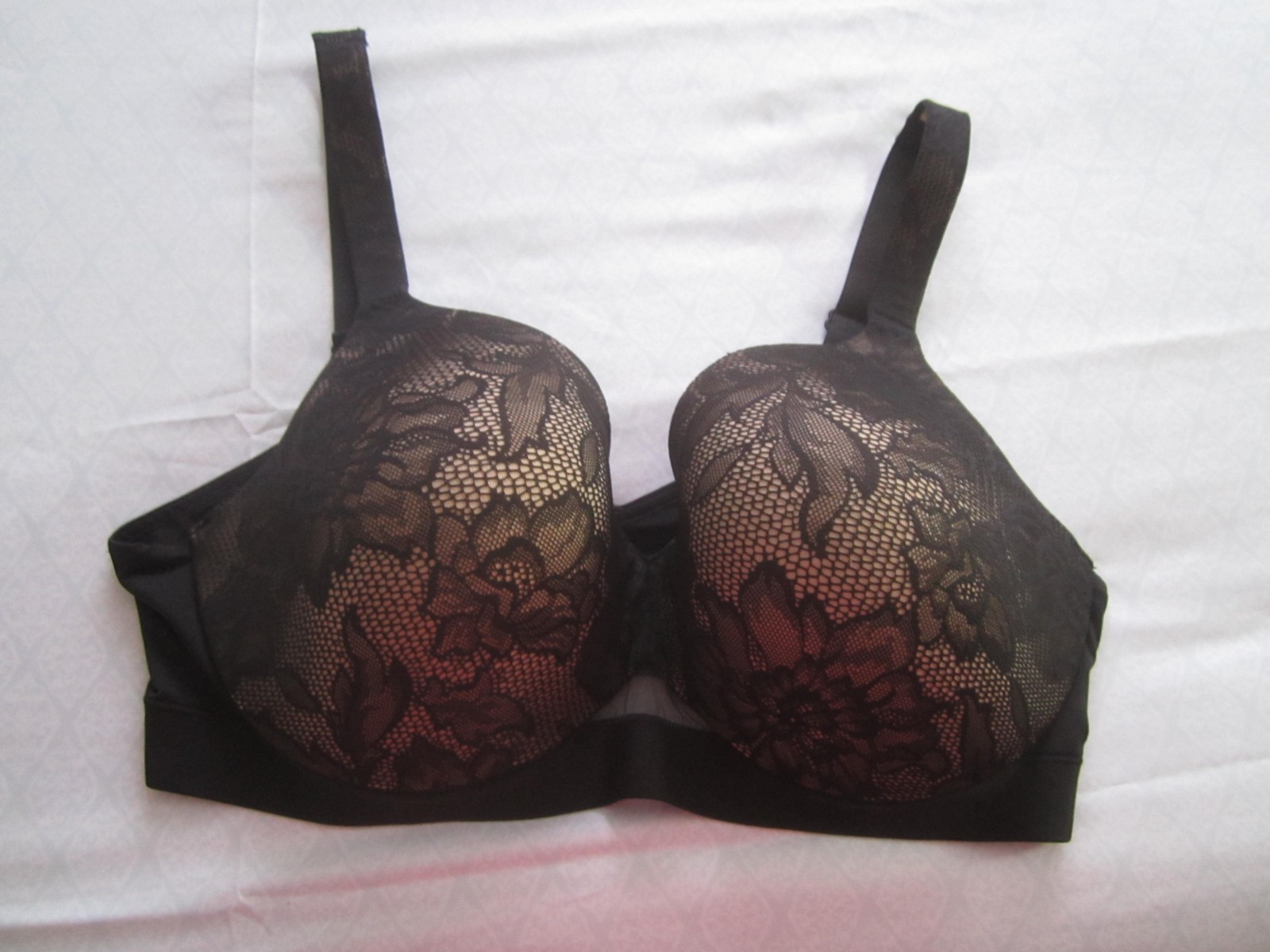 Cacique Modern Collection Lightly Lined Balconette Bra Black Lace 40DD