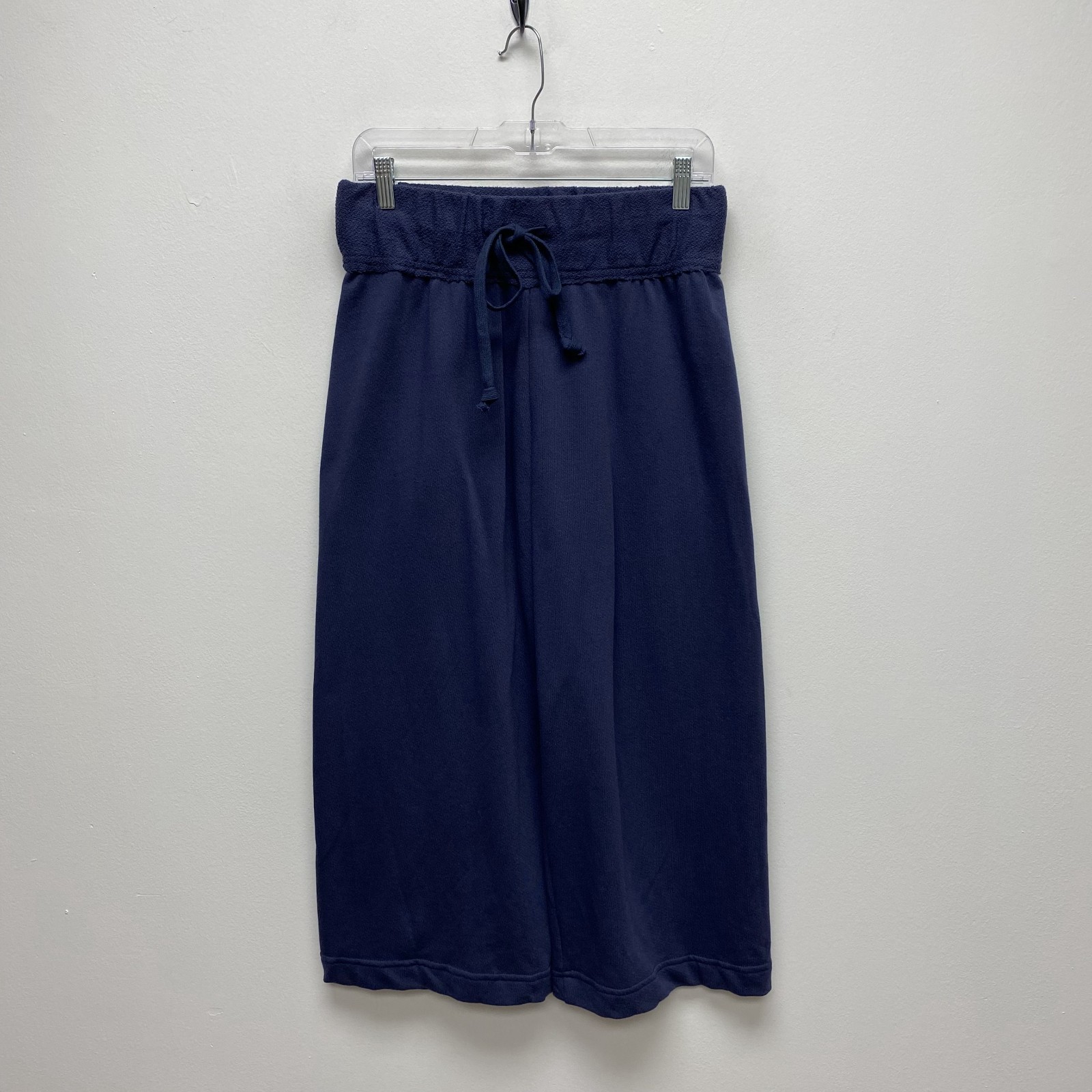 Free People FP Beach Pants Blue Drawstring Elastic Waist USA S Wide Leg Crop New