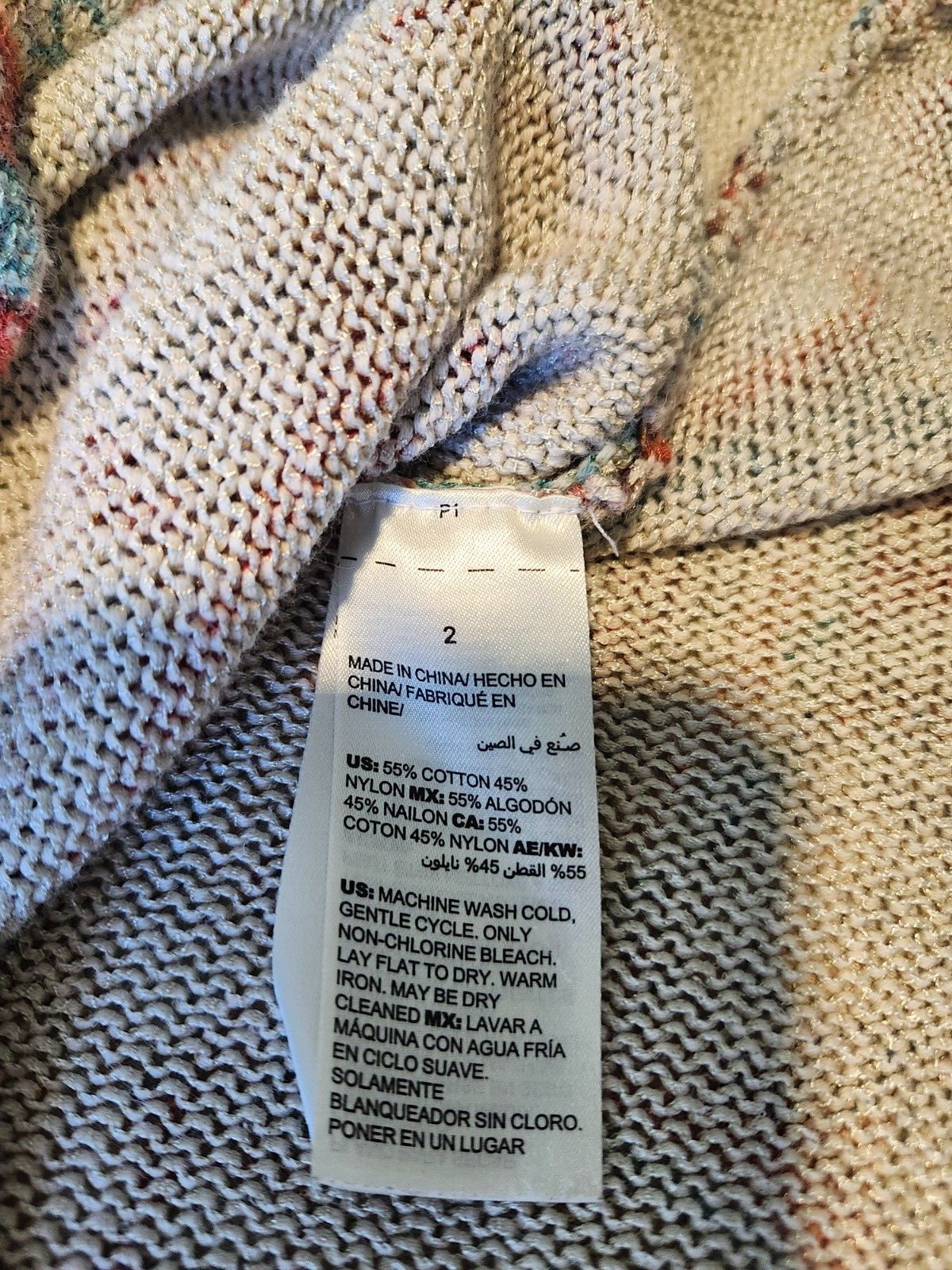 Chico’s Paisley Sweater Large Open Back Colorful Coastal Old Money Resortwear