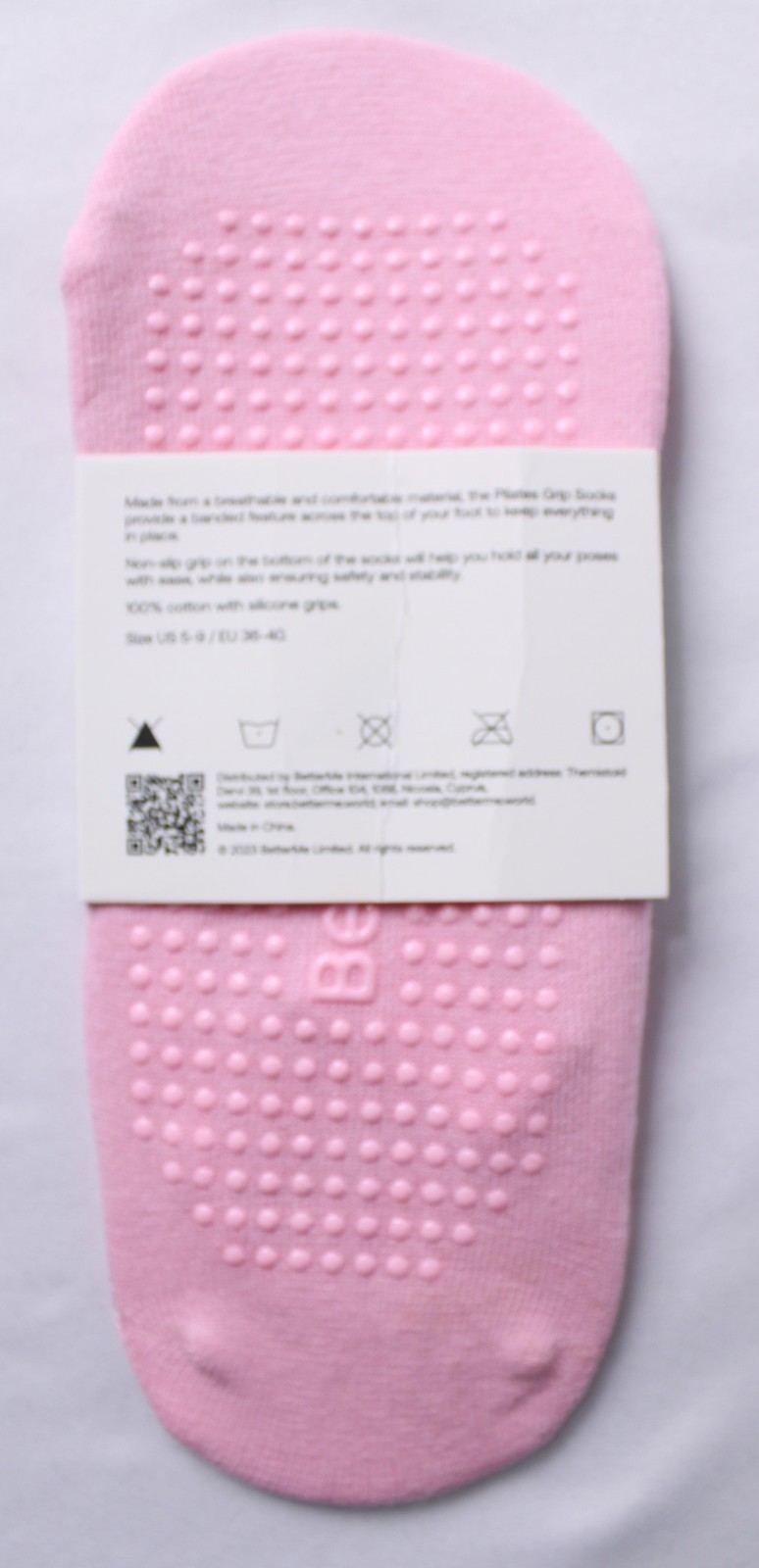 BetterMe Women’s Pilate No-Slip Breathable Grip Socks NN7 Raspberry Pink 5-9 NWT