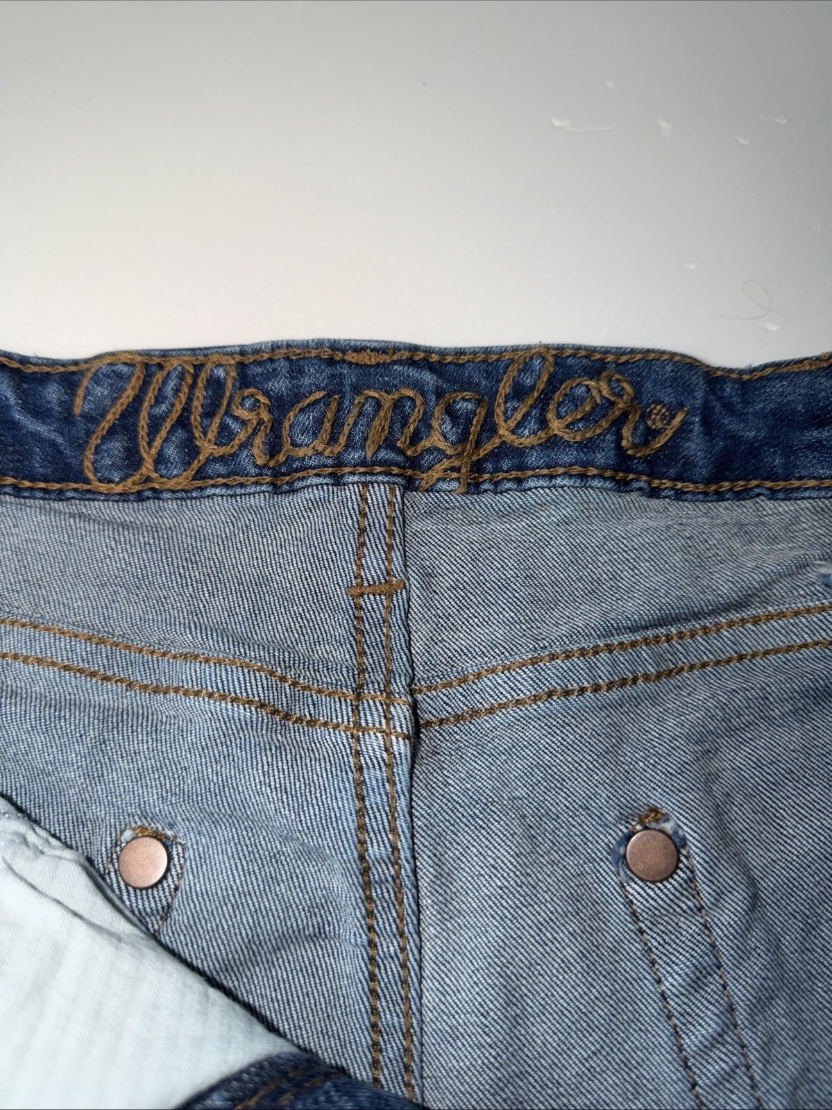 Wrangler High Rise Flare Jeans Womens 31×36 Blue Denim Bell Bottom 11MPFKP