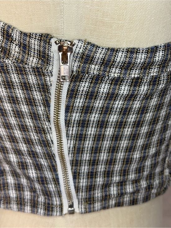 Levi’s Plaid Corset Tank Top Size Small Y2K Zip Back Cami