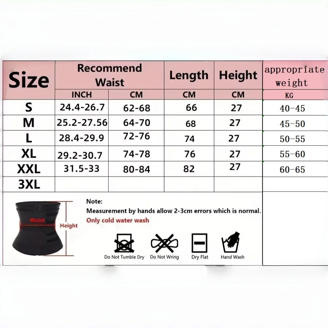 1pc Waist Trainer Slimming Body Shaper Fitness Belt Weight Loss Fat Burning