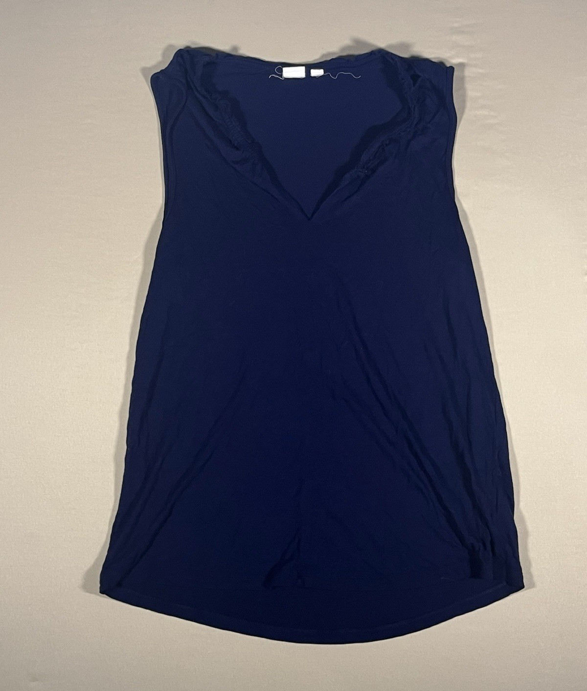 GAP Women’s Blue Lace-Trim V-Neck Sleeveless Knit Tank Top, Size L