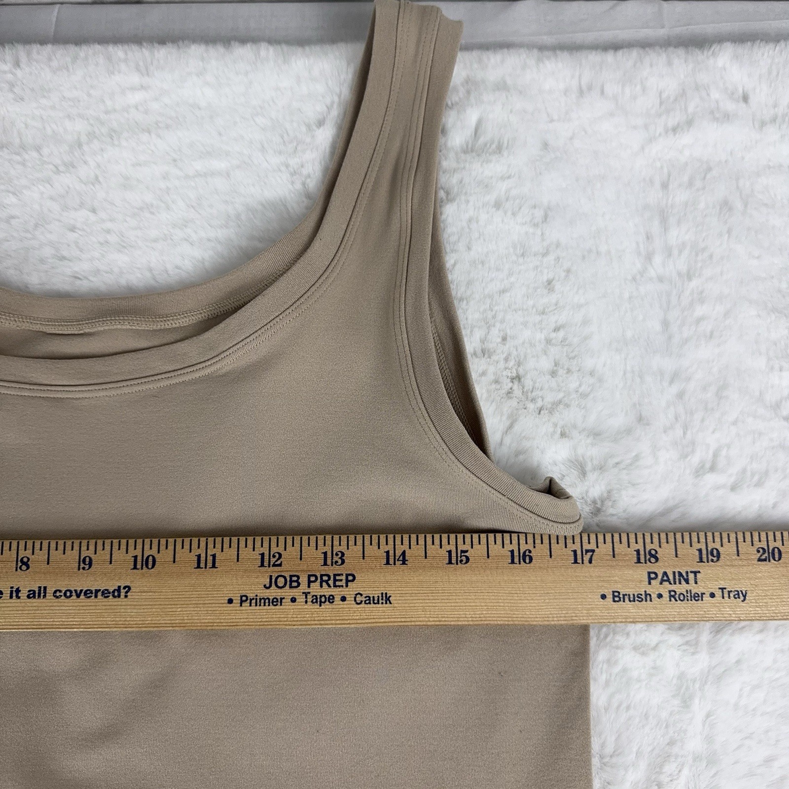 Bali Light Compression Knit Tank Top Beige Neutral Shapewear Base Layer Size XL
