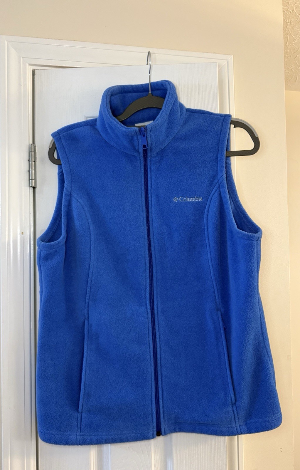 Columbia Women’s Blue Full Zip With Pockets Fleece Vest Size Large