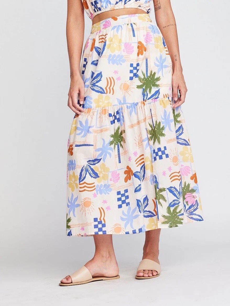 SELF CONTRAST RAIN FRONT SLIT SKIRT | BEACH Size Med NWT From Anthropologie