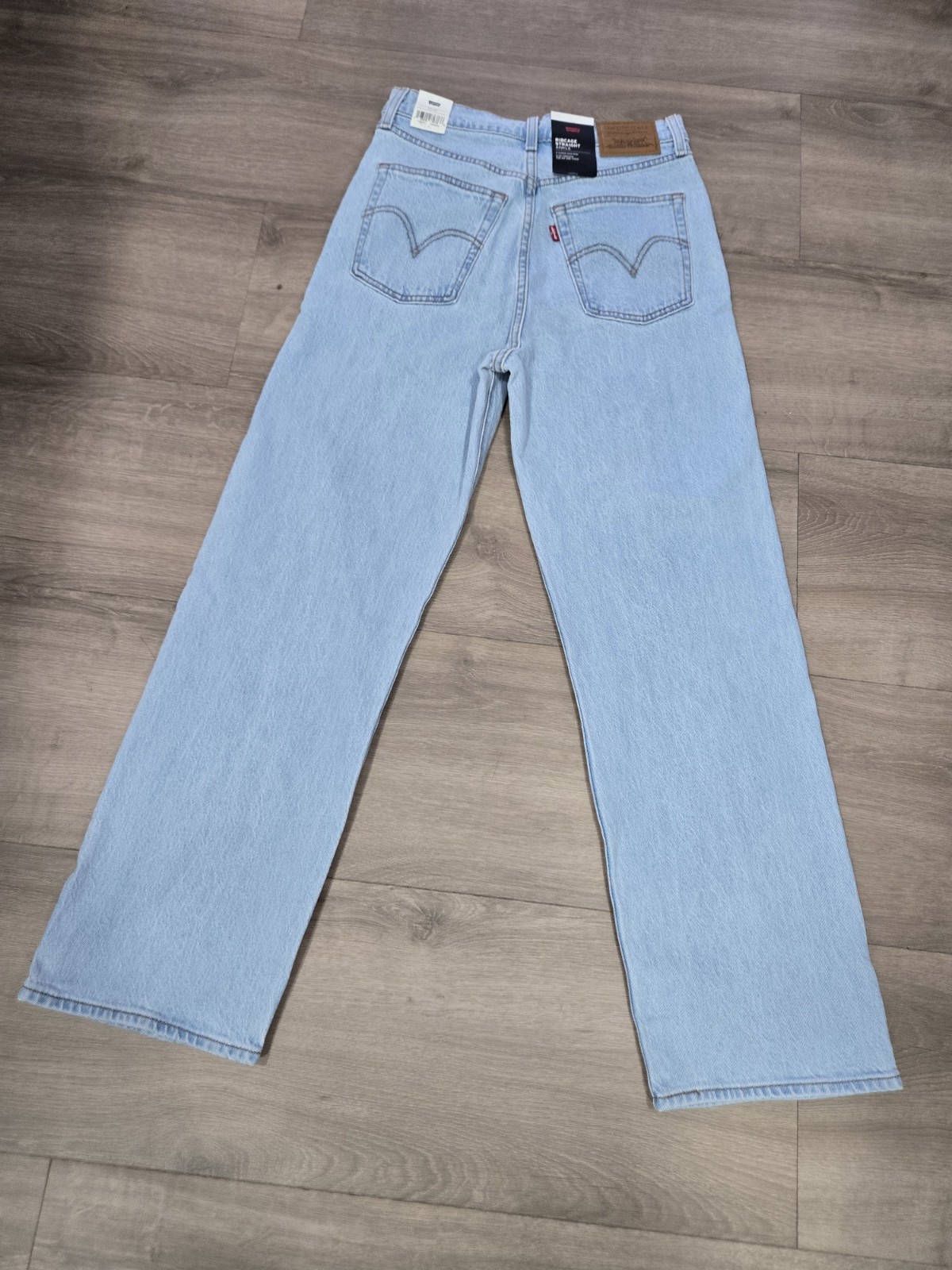 Levi’s Ribcage High Rise Straight Ankle Jeans Light Wash Blue Denim Size 25