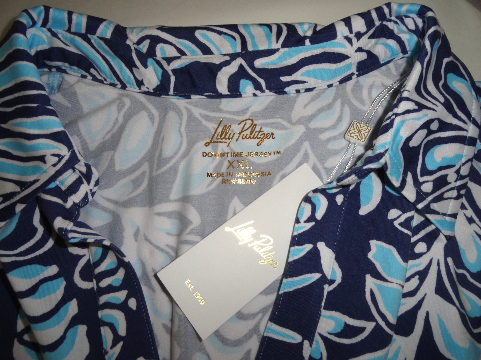 NWT LILLY PULITZER SAPPHIRE POOL SUMMER SHORELINES DUNE UPF 50+ DRESS XXL