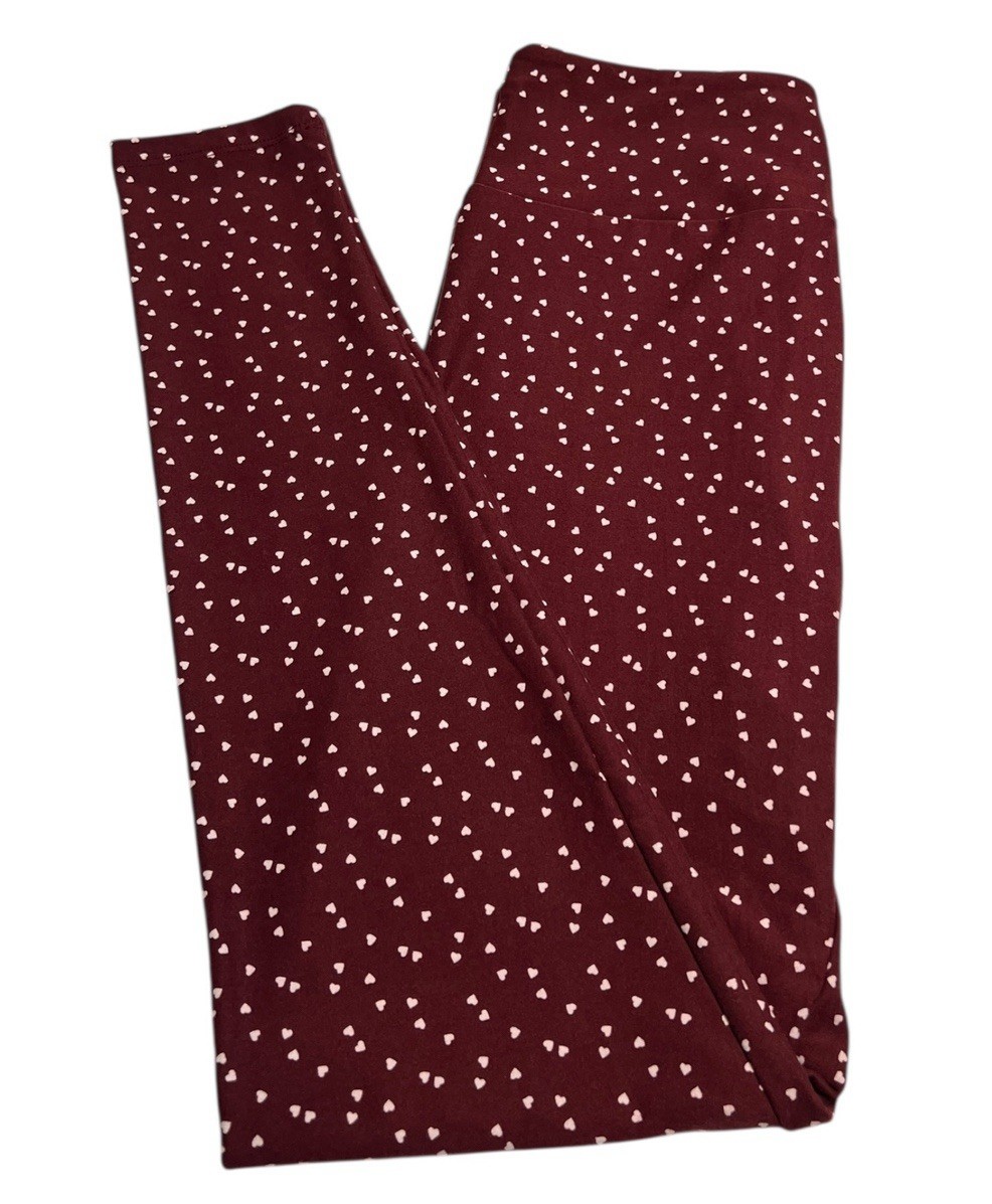 LuLaRoe Leggings OS One Size Valentine BLACK Hearts Love Holiday Fun Geometric