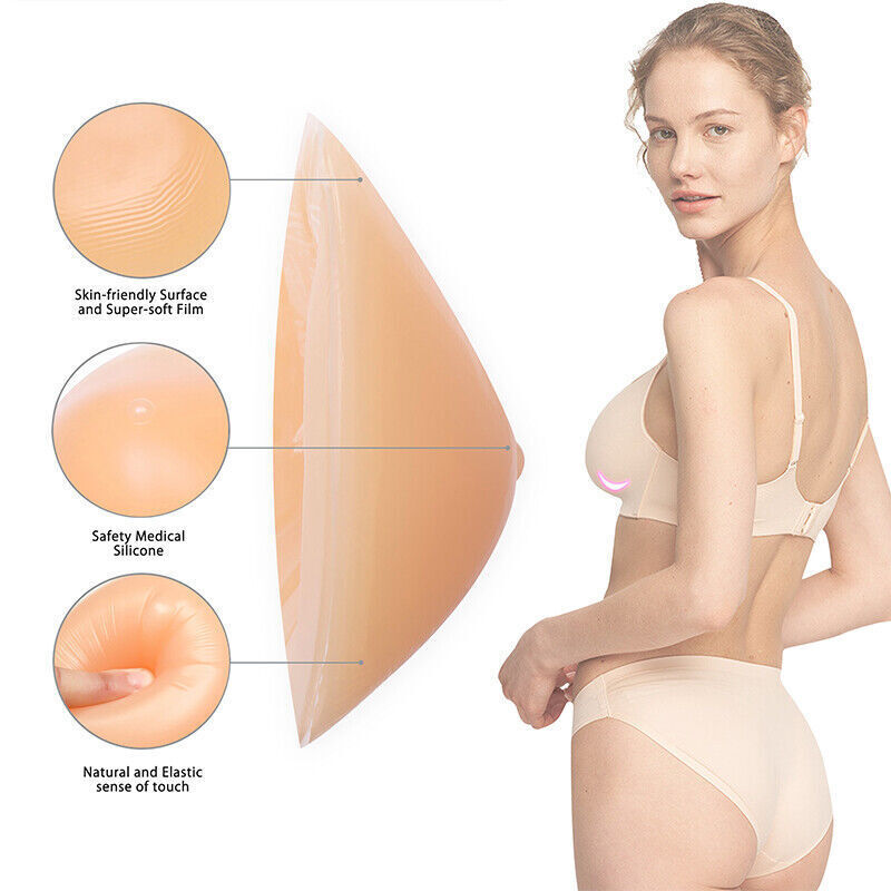 Pair of Triangle Silicone Breast Forms FakeBoob Crossdresser Enhancer Insert Pad