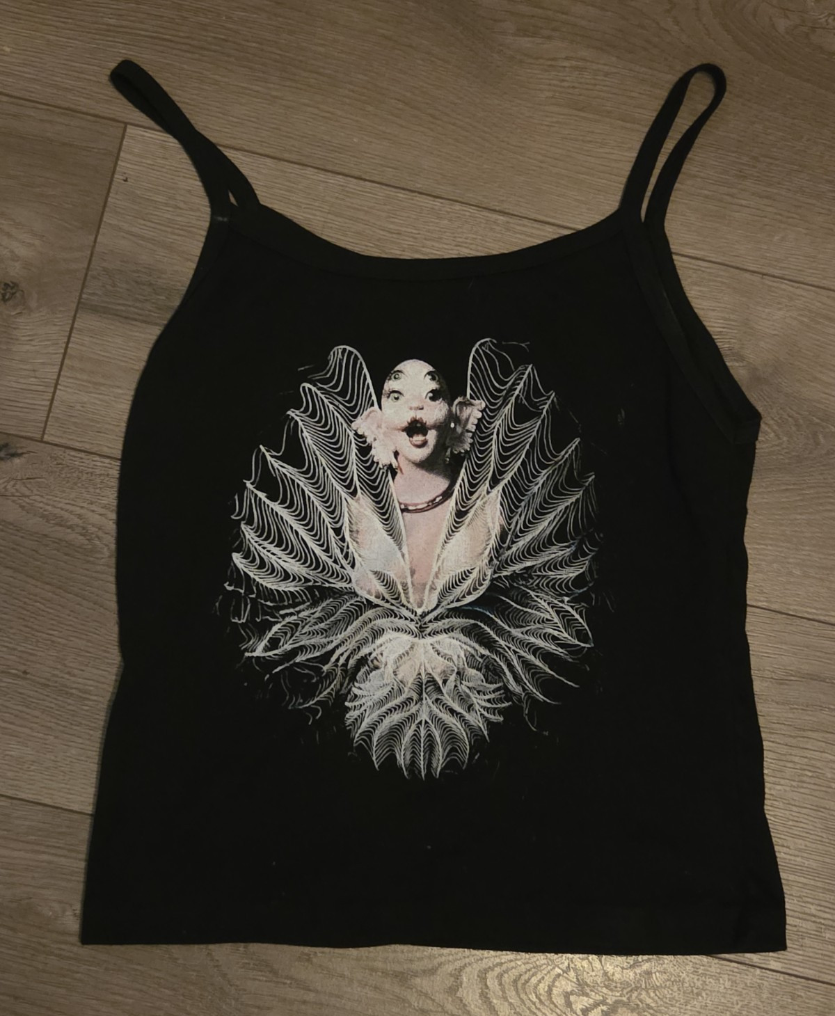 Melanie Martinez Portals Black Graphic Spaghetti Strap Camisole Tank Top L
