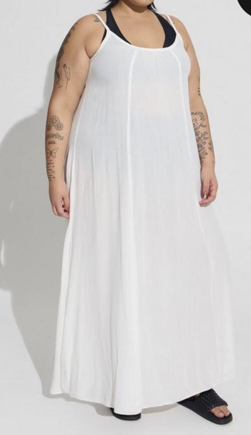 TORRID LONG DRESS COVER UP MAXI SLEEVELESS LONG GAUZE BEACH DRESS 5 5X 28 NEW
